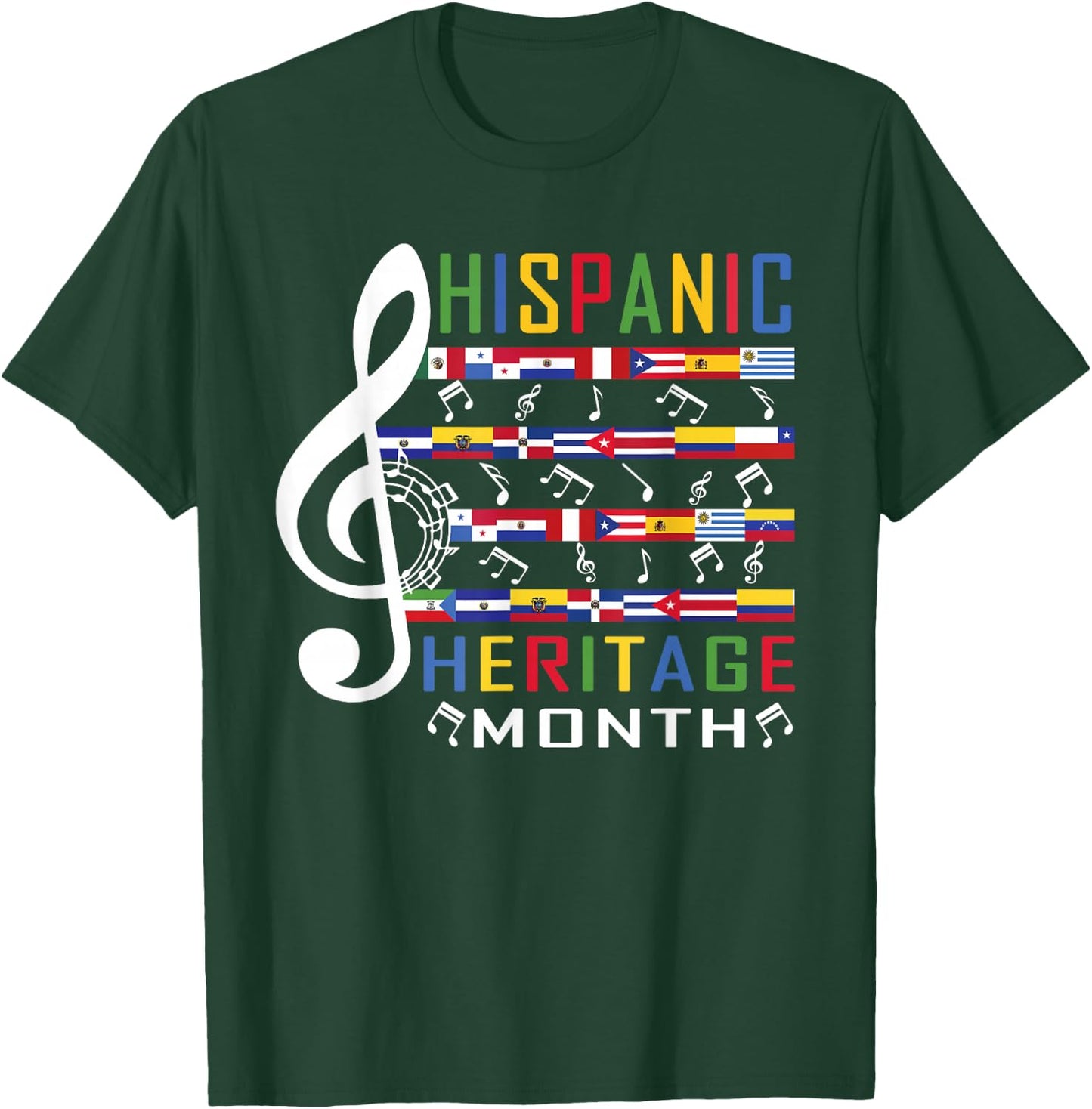 Music Teacher Kid National Hispanic Heritage Month T-Shirt - T-Shirt | Forest