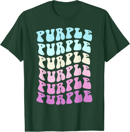 Groovy PURPLE Team Summer Camp War Game Sports Color School T-Shirt - T-Shirt | Forest