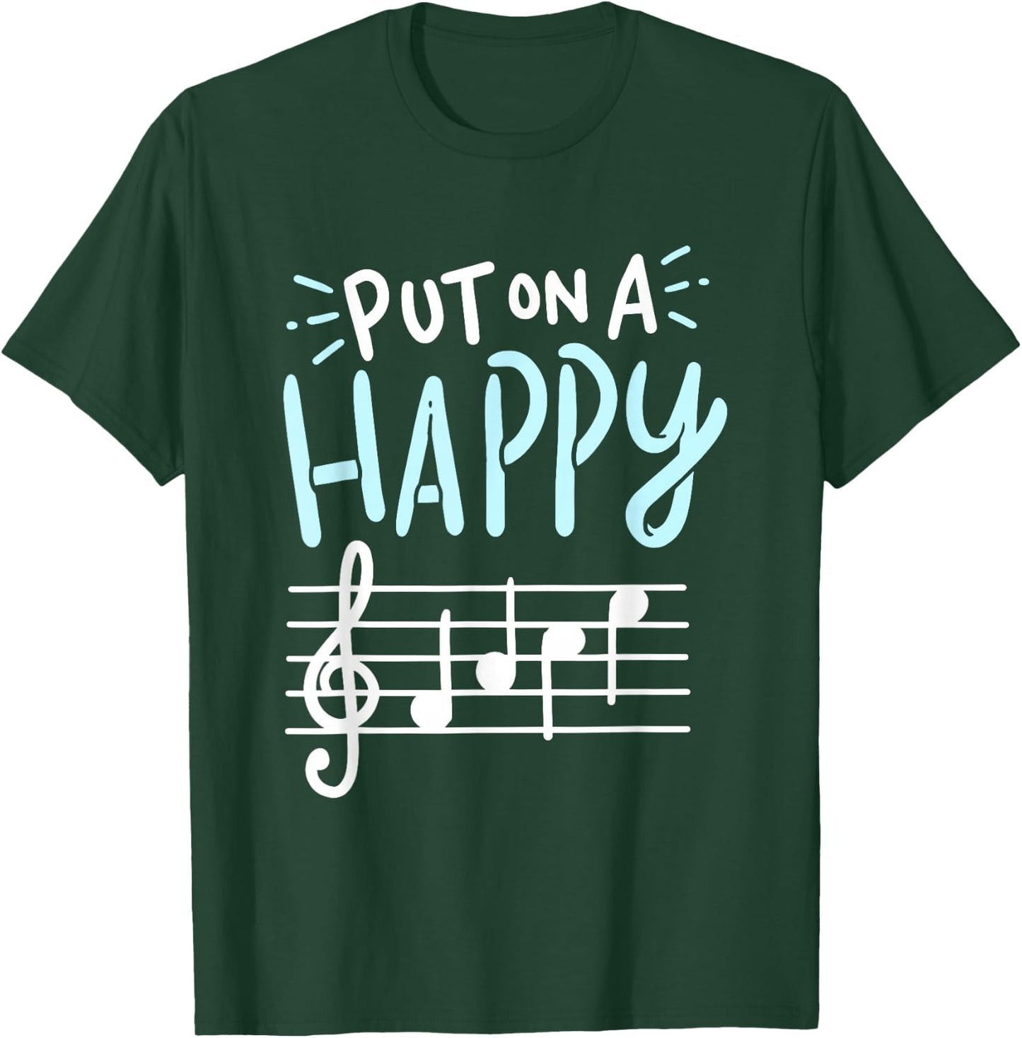 Put On A Happy Face Music - Funny Music Teacher Small T-Shirt - T-Shirt | Forest
