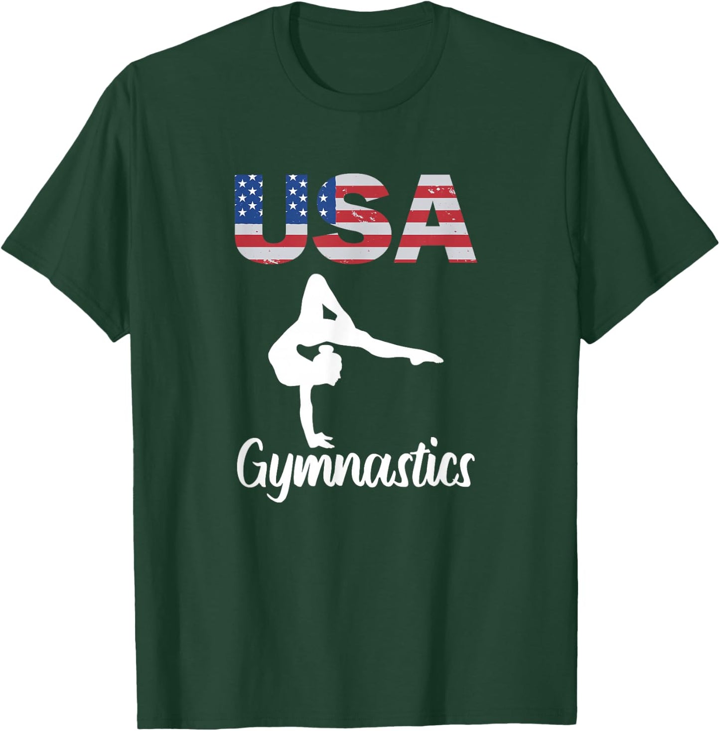 USA American Flag Gymnastics Gymnast 4th of July T-Shirt - T-Shirt | Forest