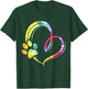 Watercolored Paw and Heart Design Dog Lover Women T-Shirt - T-Shirt | Forest
