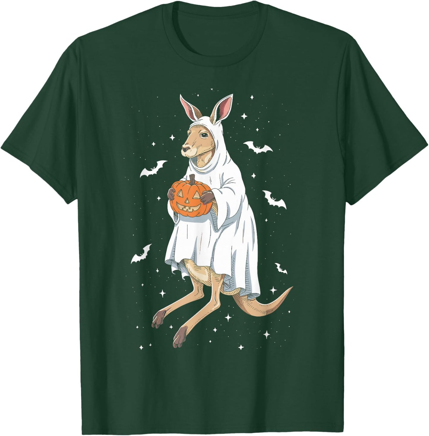 Funny Ghost Kangaroo Lovers Spooky Halloween Costume T-Shirt - T-Shirt | Forest