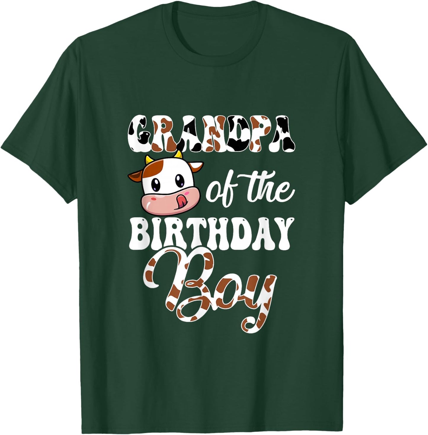 Grandpa Of The Birthday Boy Cow Farm 1St Birthday Boy T-Shirt - T-Shirt | Forest