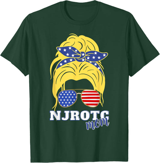 US Naval Junior ROTC Military Cadet Proud NJROTC Mom T-Shirt - T-Shirt | Forest