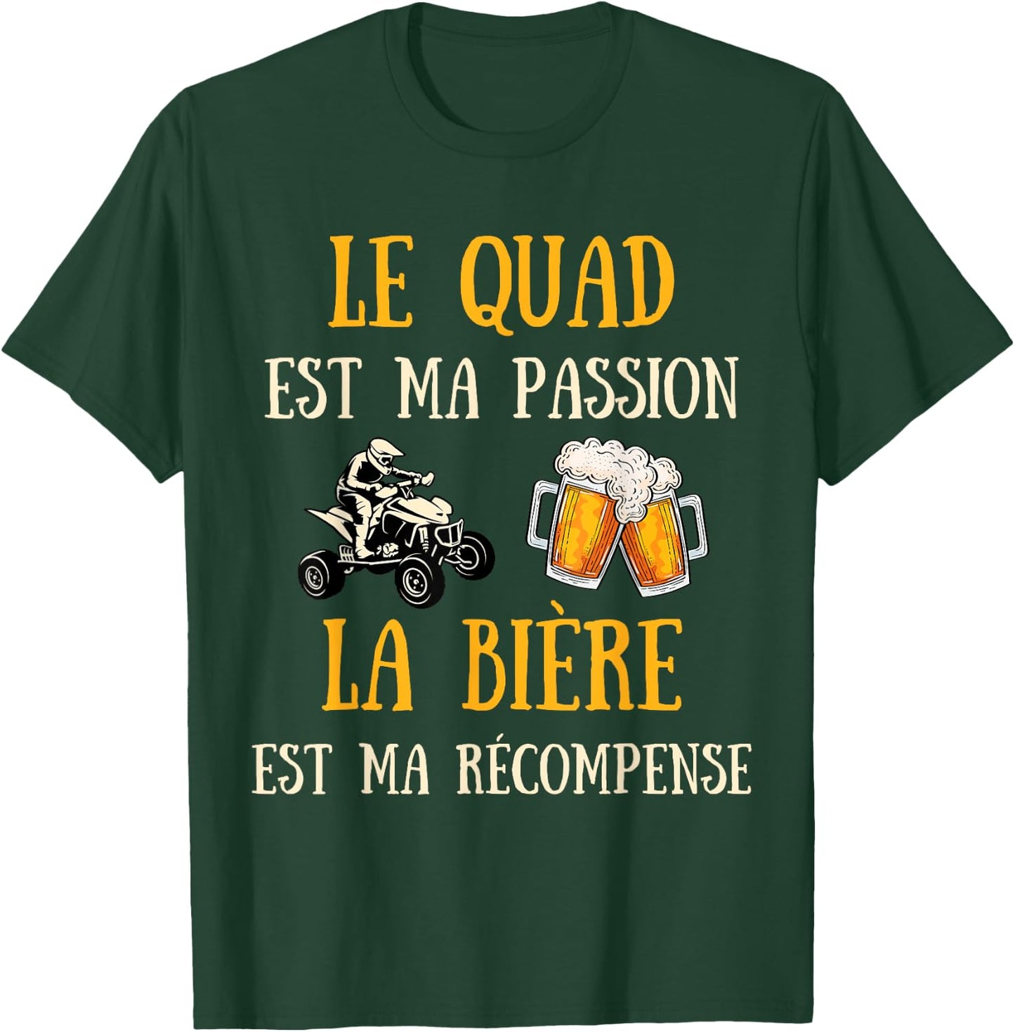 Men's Quad Humour Gift Funny Beer T-Shirt - T-Shirt | Forest