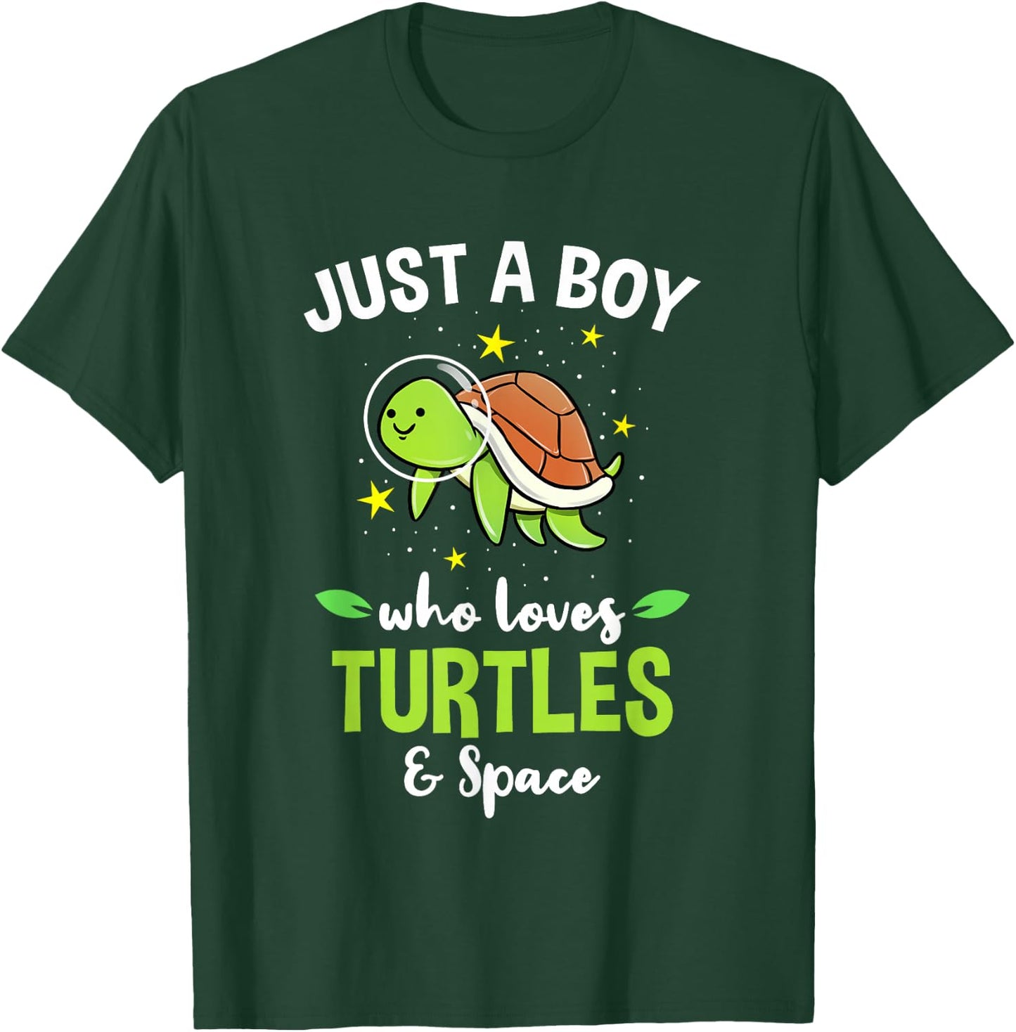 Just A Boy Who Loves Turtles And Space T-Shirt - T-Shirt | Forest