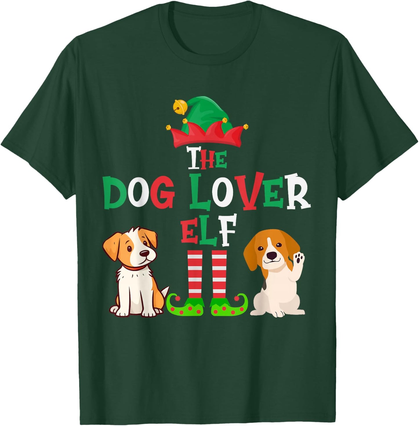 The Dog Lover Elf - Funny Matching Family Group Christmas T-Shirt - T-Shirt | Forest
