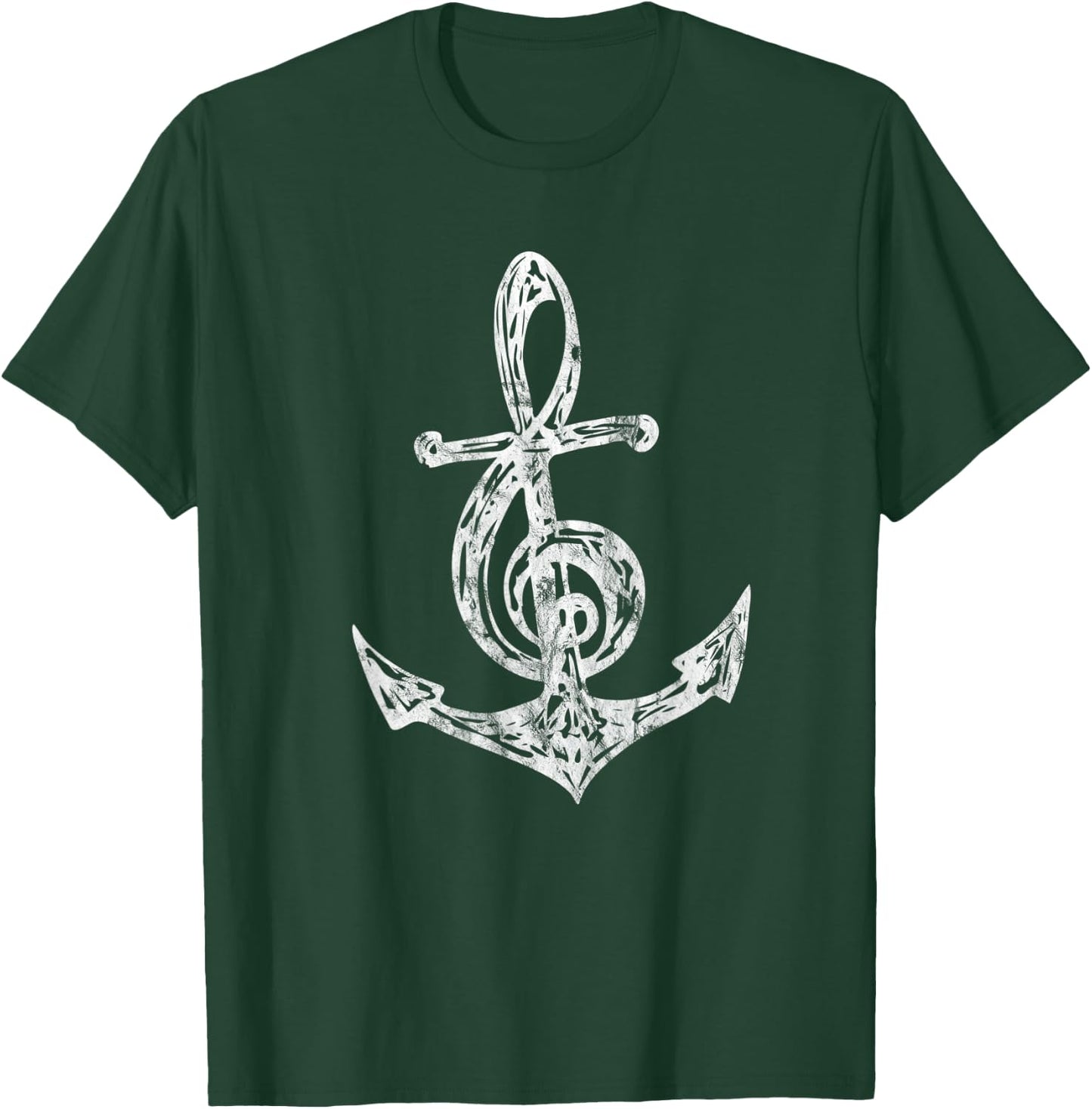 Anchor, music, clef, symbol, musician, ahoy, sea, love music T-Shirt - T-Shirt | Forest