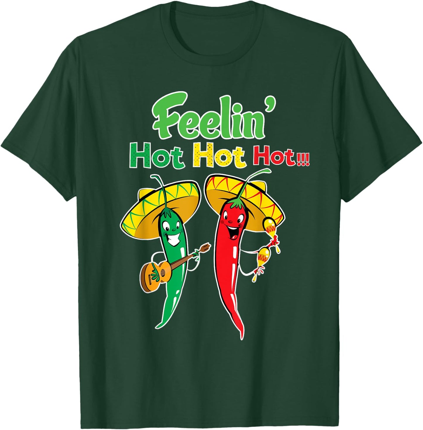 Funny Chilli Shirt-Feeling Hot Hot Hot- Chilli pepper shirt T-Shirt - T-Shirt | Forest