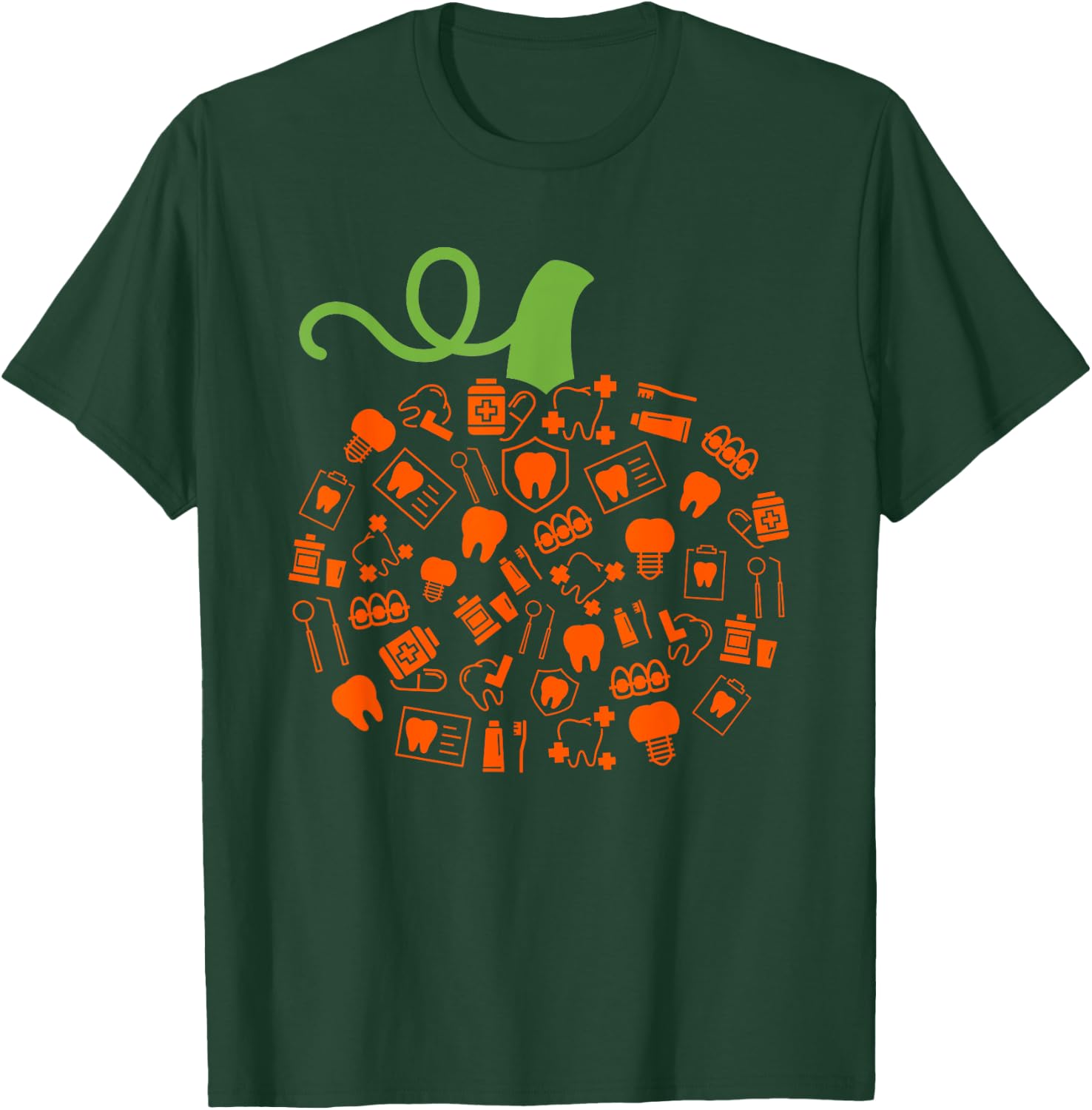 Teeth Ghost Pumpkin Witch Dental Halloween Dentist Dental T-Shirt - T-Shirt | Forest