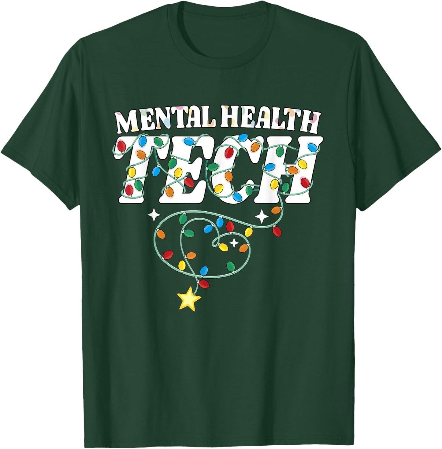 Mental Health Tech Christmas Psychiatric Technologist Squad T-Shirt - T-Shirt | Forest
