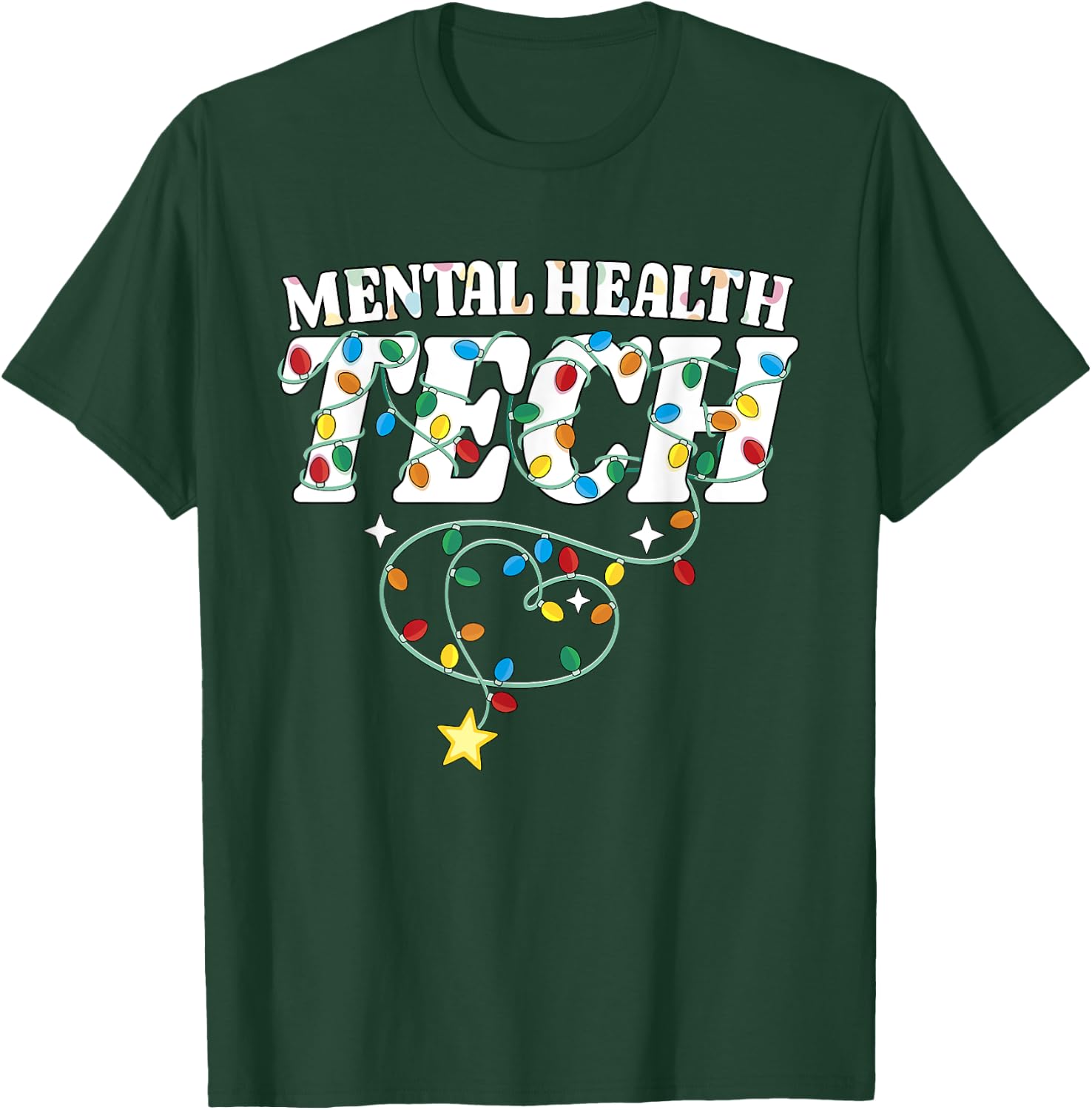 Mental Health Tech Christmas Psychiatric Technologist Squad T-Shirt - T-Shirt | Forest