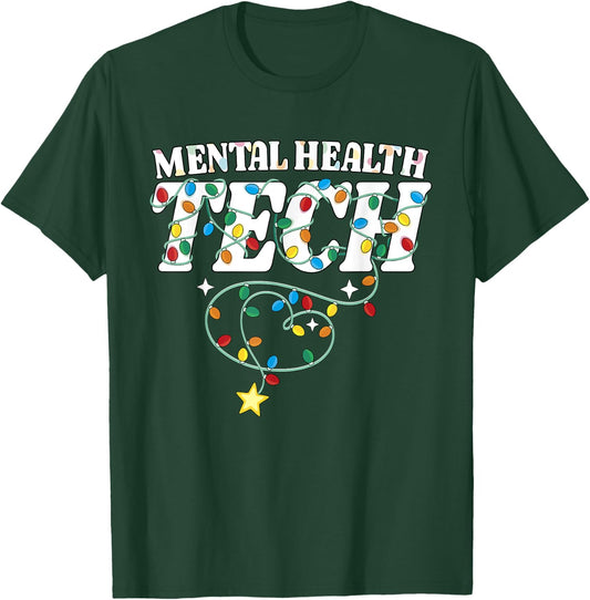 Mental Health Tech Christmas Psychiatric Technologist Squad T-Shirt - T-Shirt | Forest