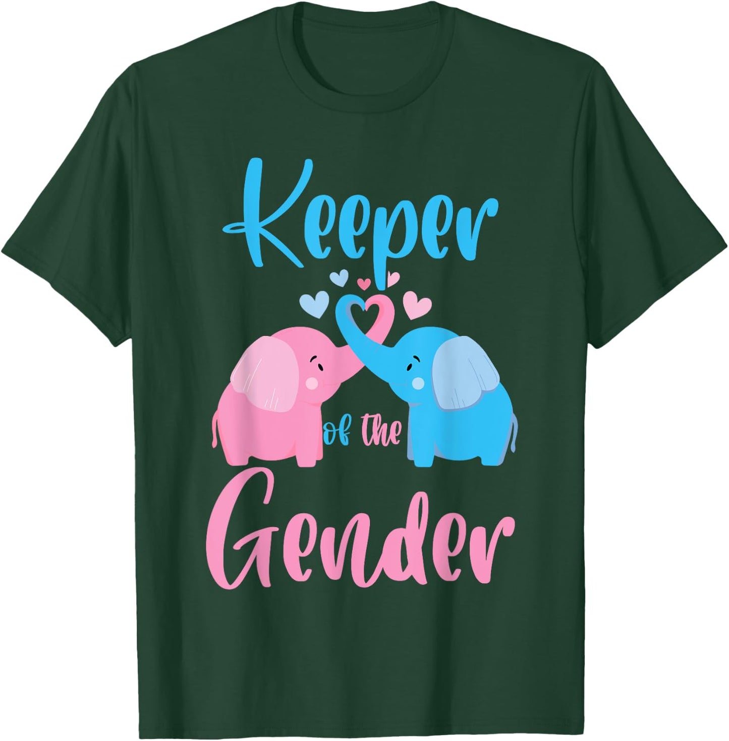 Keeper of the Gender Elephant in blue and pink - party idea T-Shirt - T-Shirt | Forest
