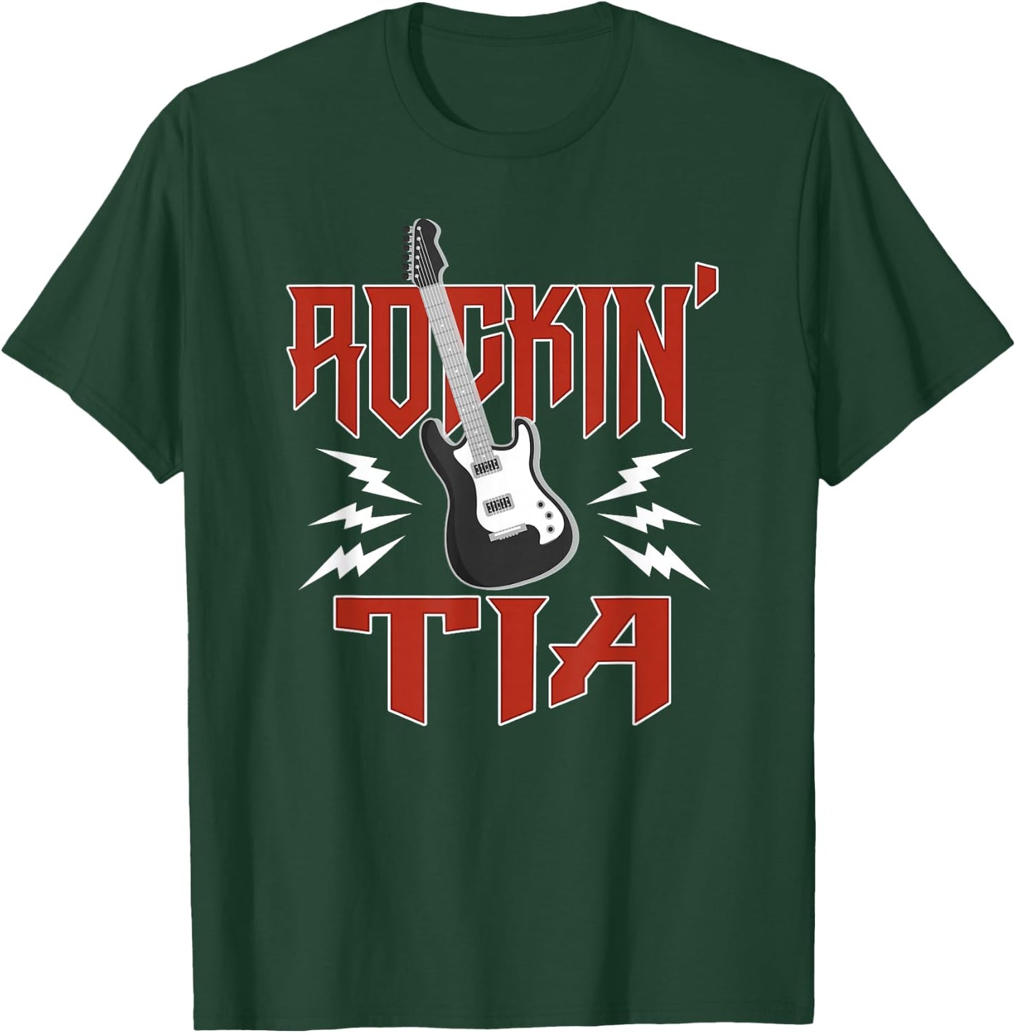 Tia Rockin One Birthday Family Matching Rock Guitar T-Shirt - T-Shirt | Forest