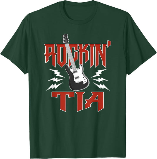 Tia Rockin One Birthday Family Matching Rock Guitar T-Shirt - T-Shirt | Forest