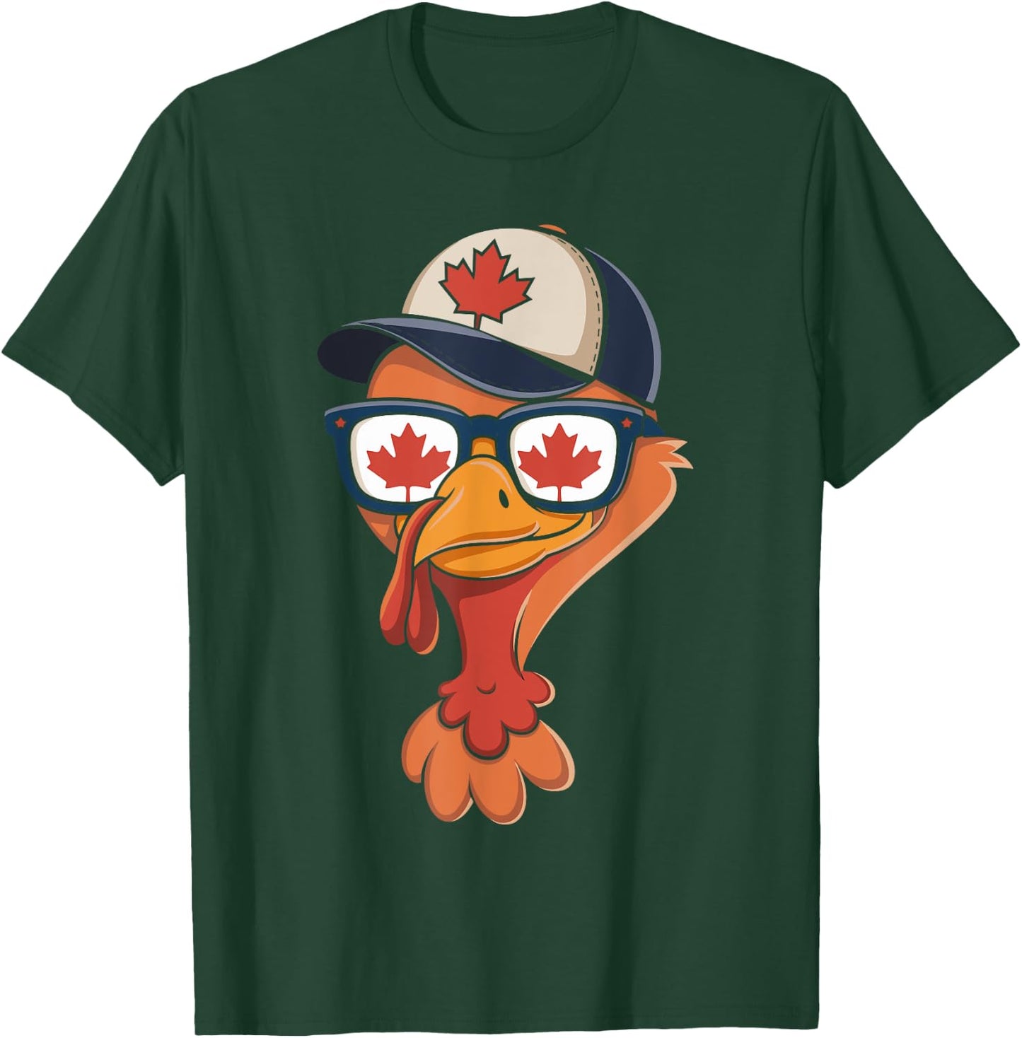 Cool Turkey Canada Flag Sunglasses Canadian Thanksgiving Day T-Shirt - T-Shirt | Forest