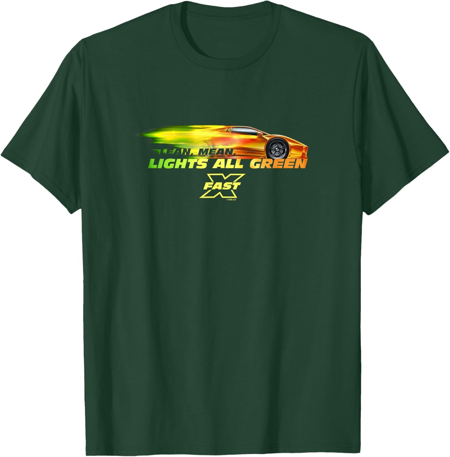 Fast X Lean Mean Lights All Green Lamborghini Gradient T-Shirt - T-Shirt | Forest