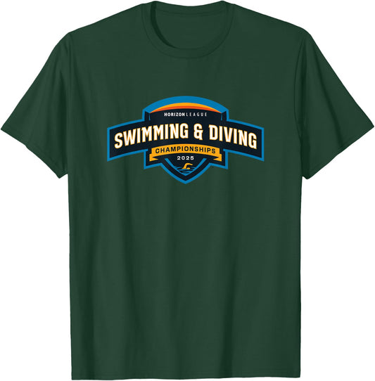 Horizon League Swimming & Diving Championship 2025 T-Shirt - T-Shirt | Forest