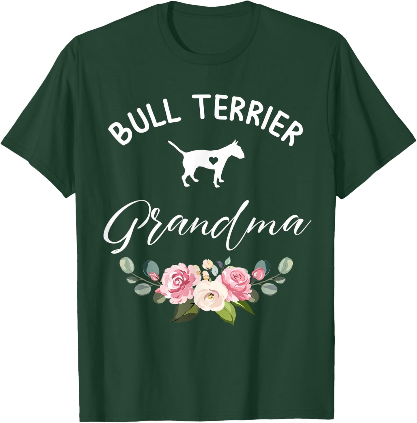Bull Terrier Dog Grandma Silhouette Mother's Day Men Women T-Shirt - T-Shirt | Forest