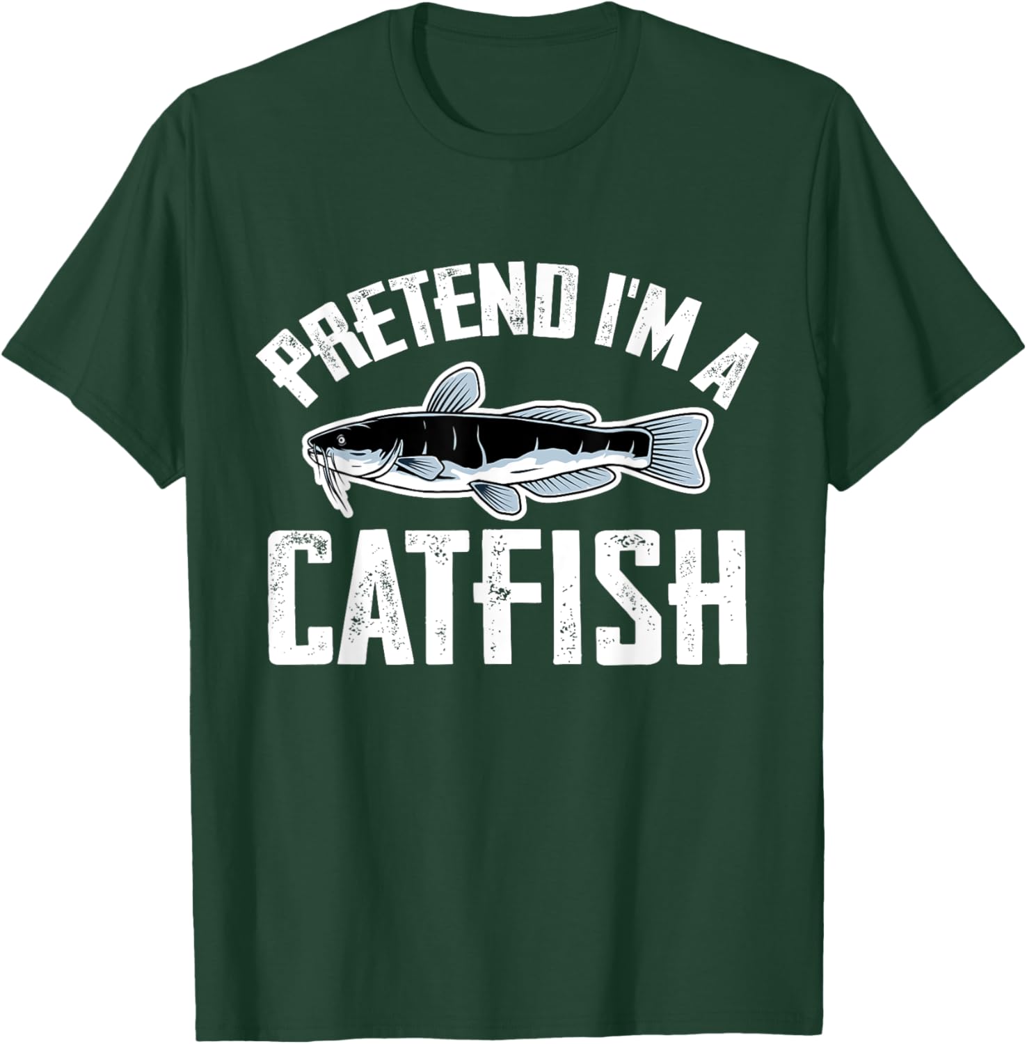 Pretend I'm A Catfish Easy Costume Funny Catfish Halloween T-Shirt - T-Shirt | Forest