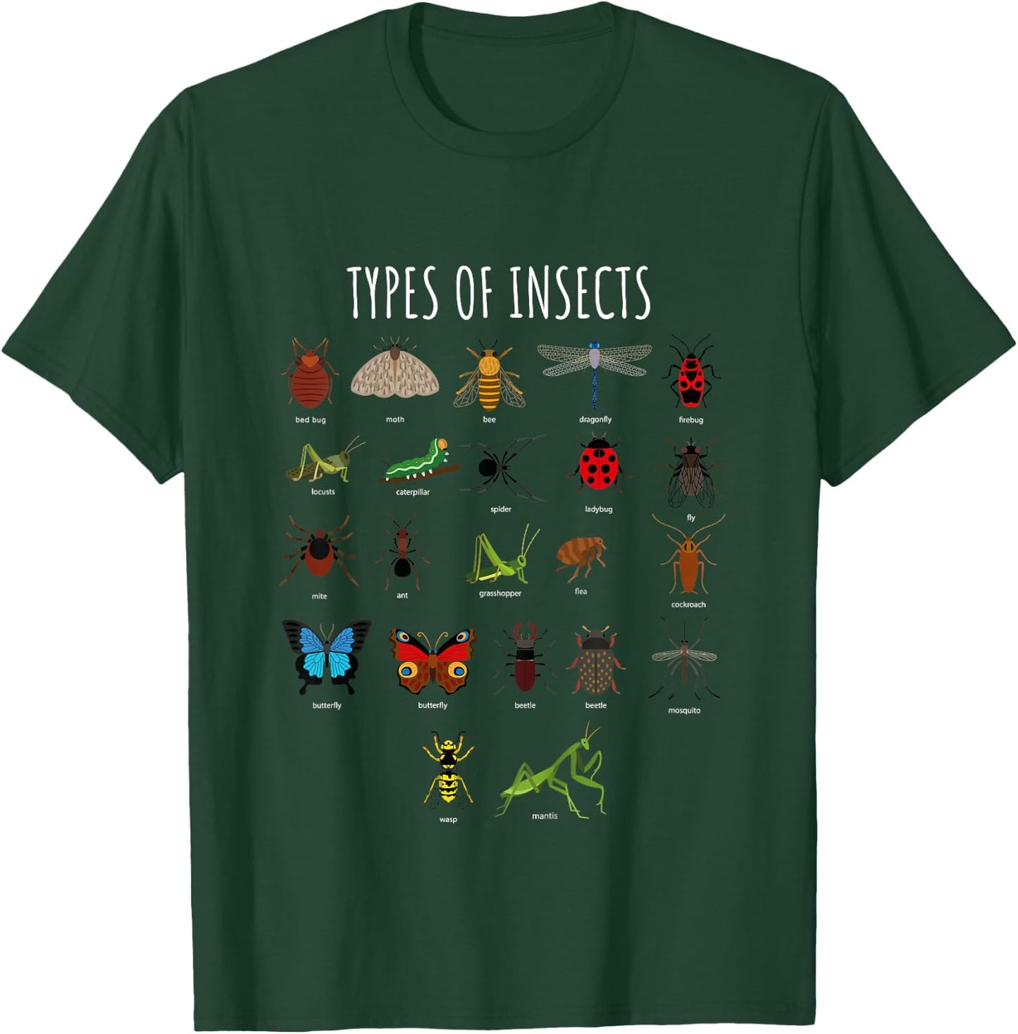 Bug Shirt - Bug Identification Types Of Insects T-Shirt - T-Shirt | Forest