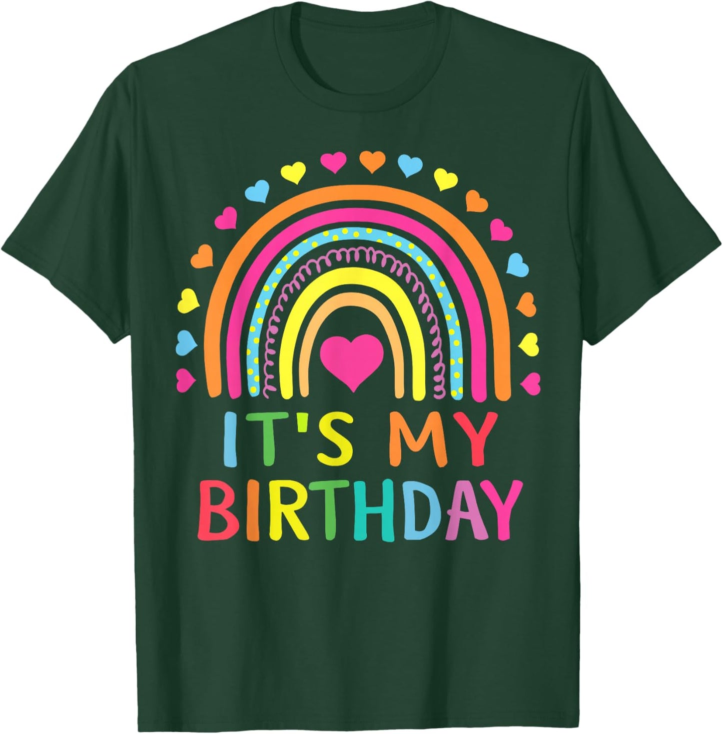 Rainbow Birthday Girls Boys Gift Retro Vintage T-Shirt - T-Shirt | Forest