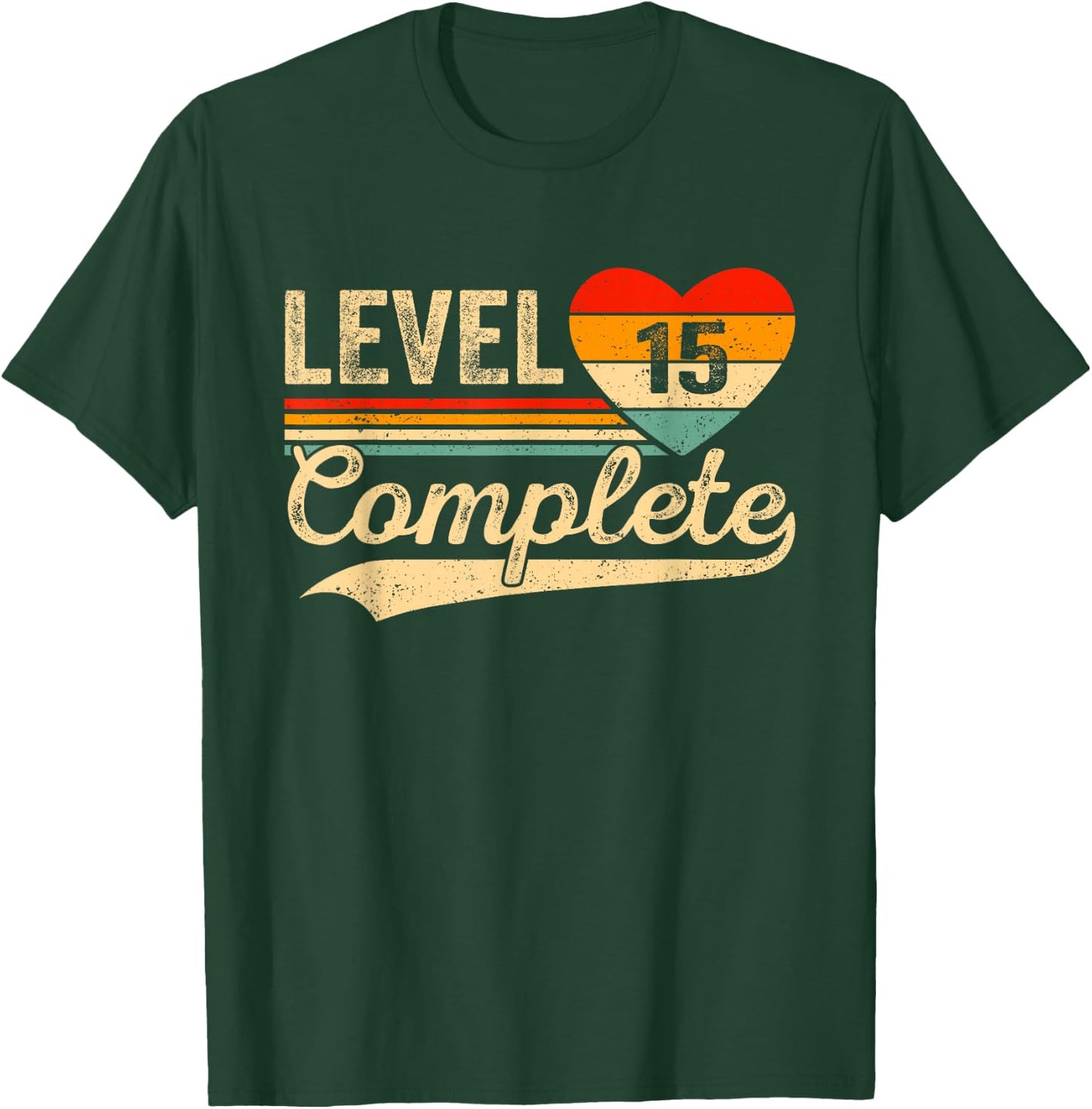 Level 15 Complete 15 Years Video Gamer Wedding Anniversary T-Shirt - T-Shirt | Forest