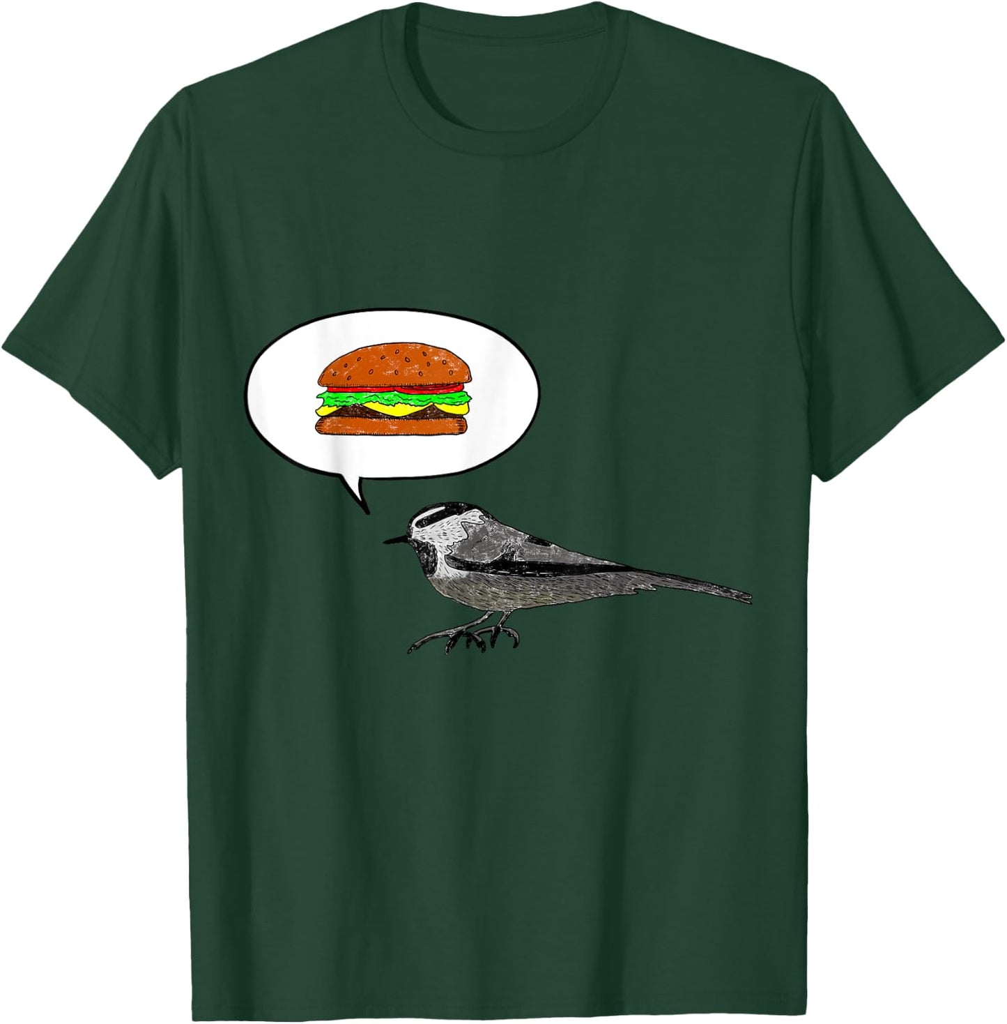 Thru Hiker - Cheeseburger Bird Mountain Chickadee PCT JMT T-Shirt - T-Shirt | Forest
