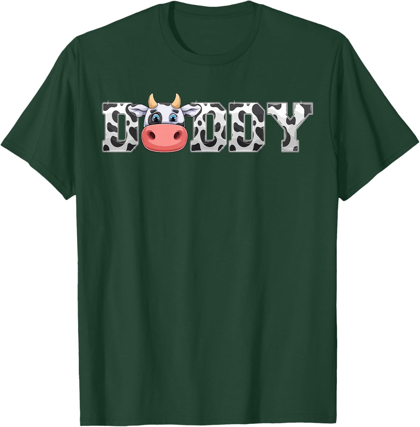 Daddy Cow Print Cowboy Animal Pattern Farmer Father Daddy T-Shirt - T-Shirt | Forest