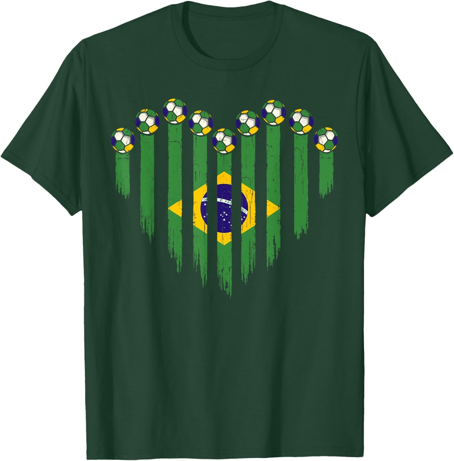 Brazilian Flag Novelty Brazil T-Shirt - T-Shirt | Forest