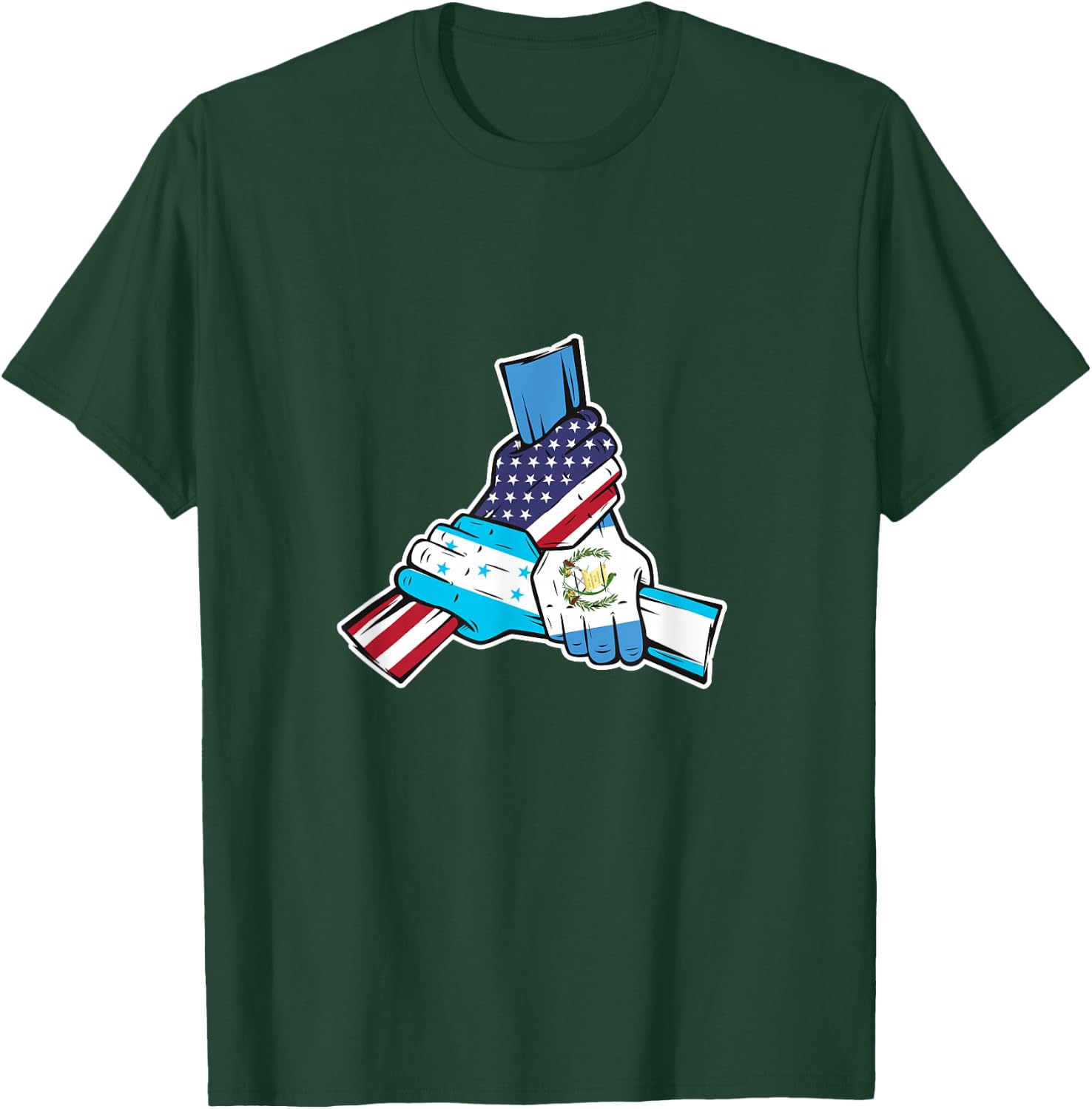 Holding Hands. Honduras Guatemala and the USA T-Shirt - T-Shirt | Forest