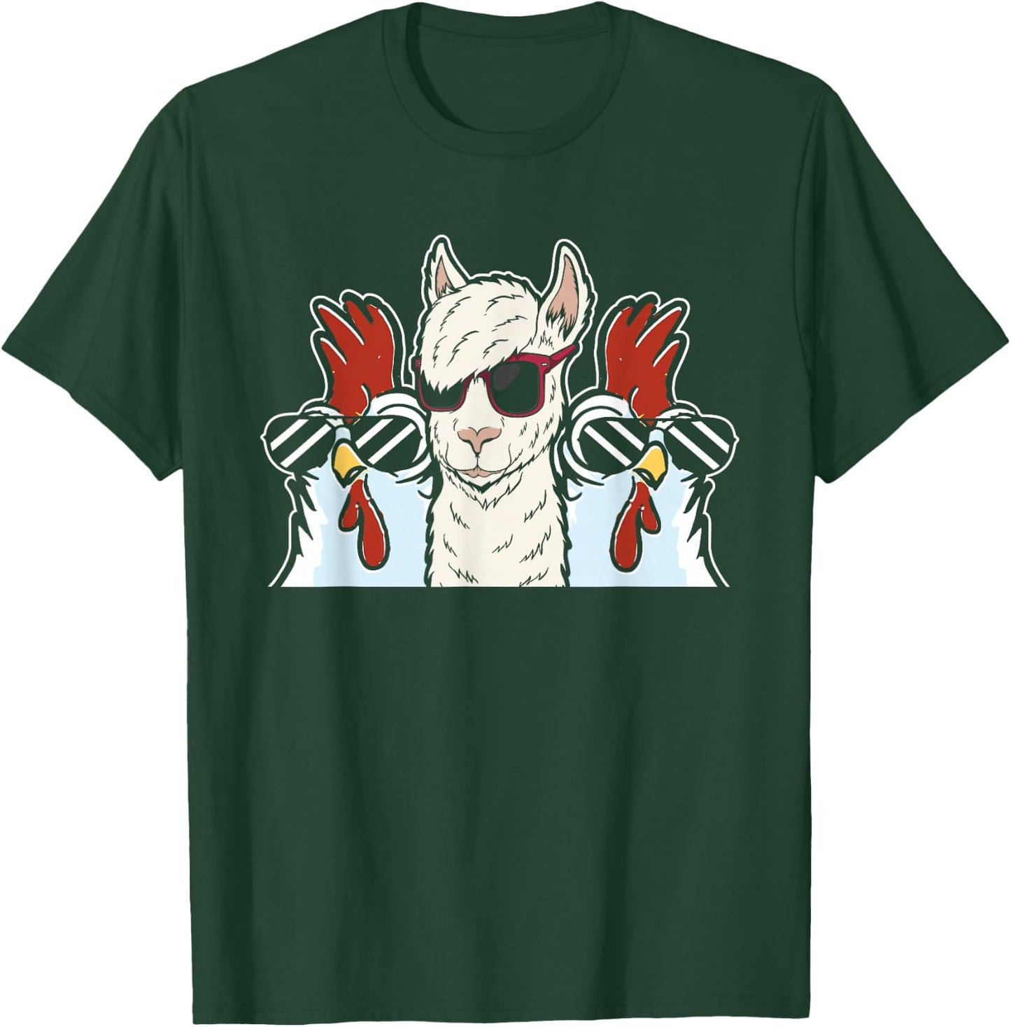 Chicken Llama Cool Alpaca - Lamaist Animal Llama T-Shirt - T-Shirt | Forest