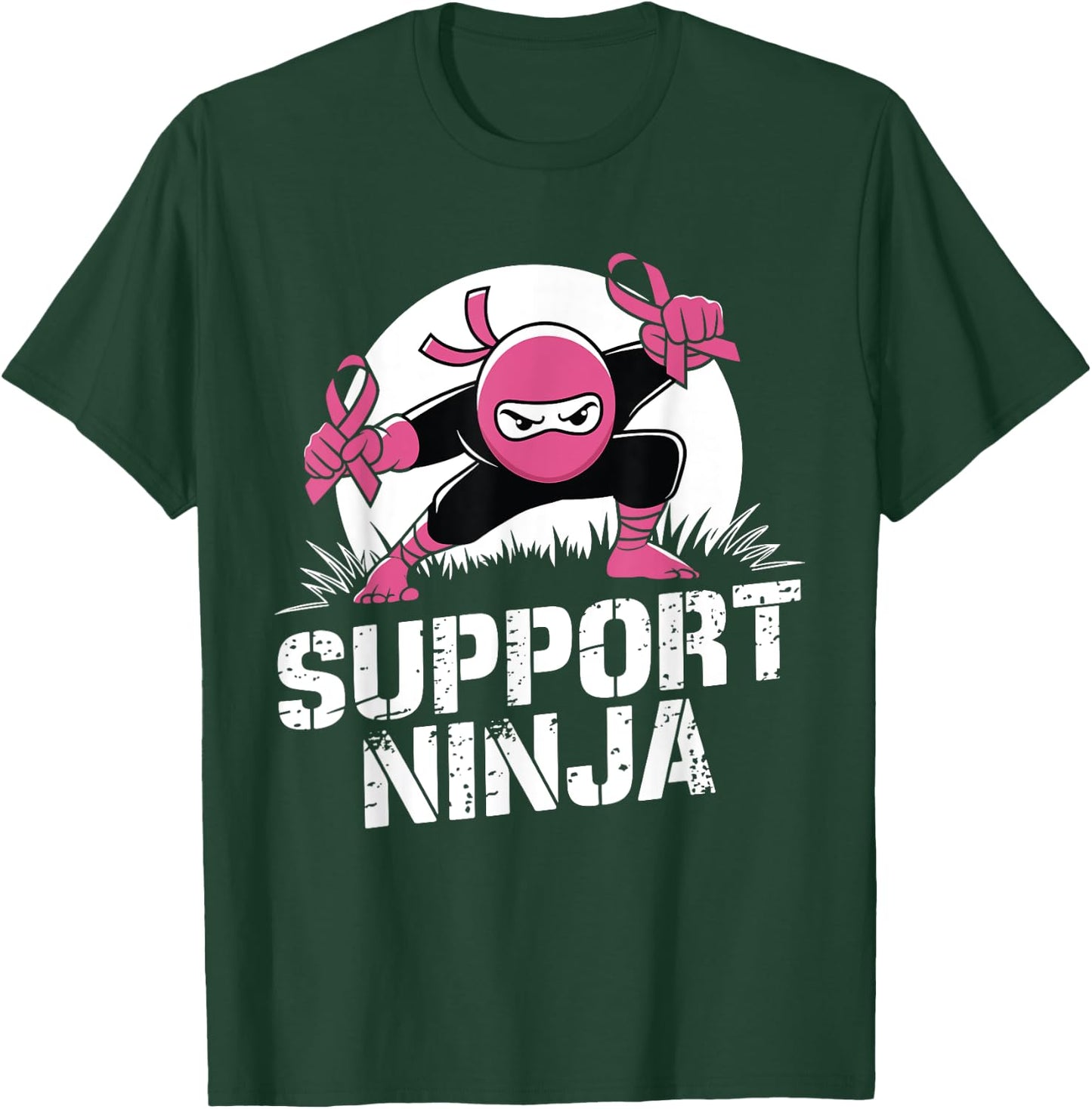 Support Ninja Breast Cancer Awareness Survivor Toddler Boy T-Shirt - T-Shirt | Forest