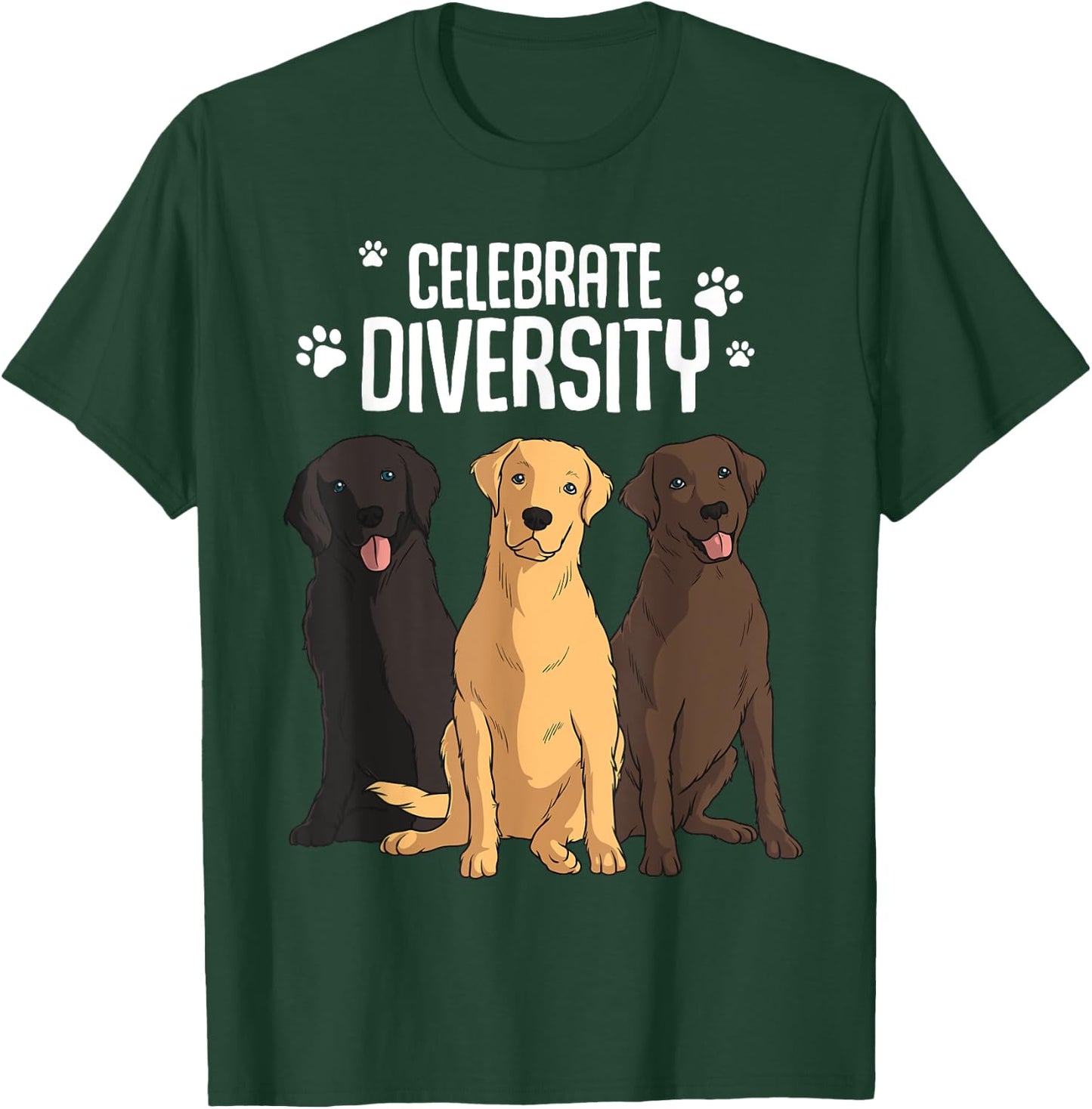 Funny Labrador Retriever Gift Men Women Celebrate Diversity T-Shirt - T-Shirt | Forest