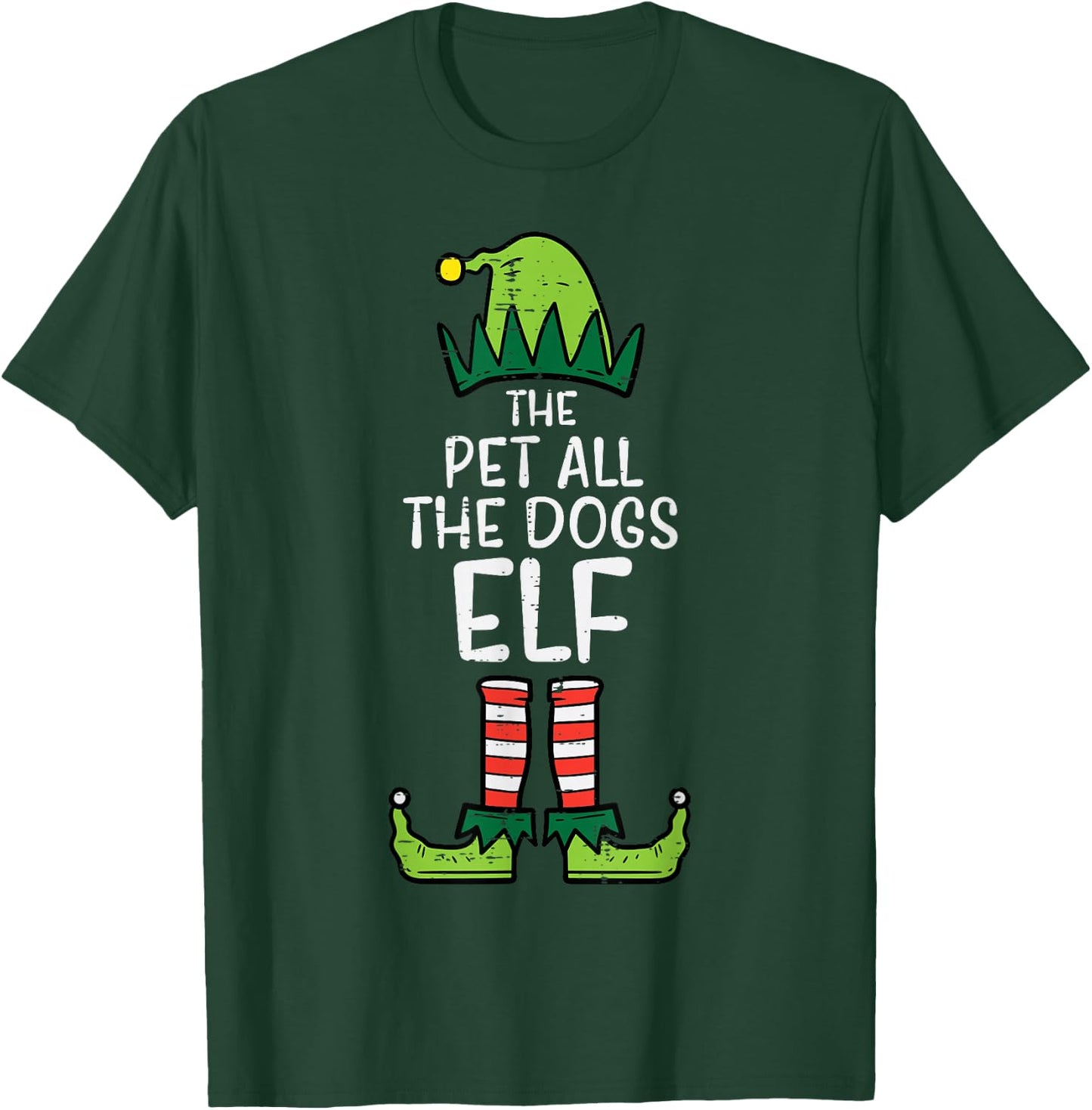 Pet All The Dogs Elf Xmas Christmas For Family T-Shirt - T-Shirt | Forest