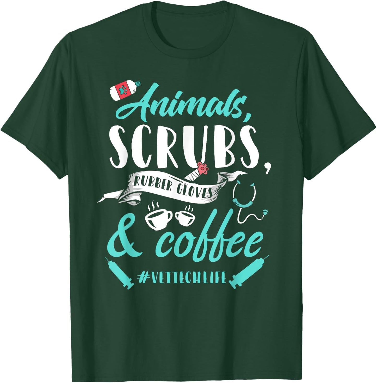 Vet Tech Shirt Funny Veterinary Technician Life Saying Gift T-Shirt - T-Shirt | Forest