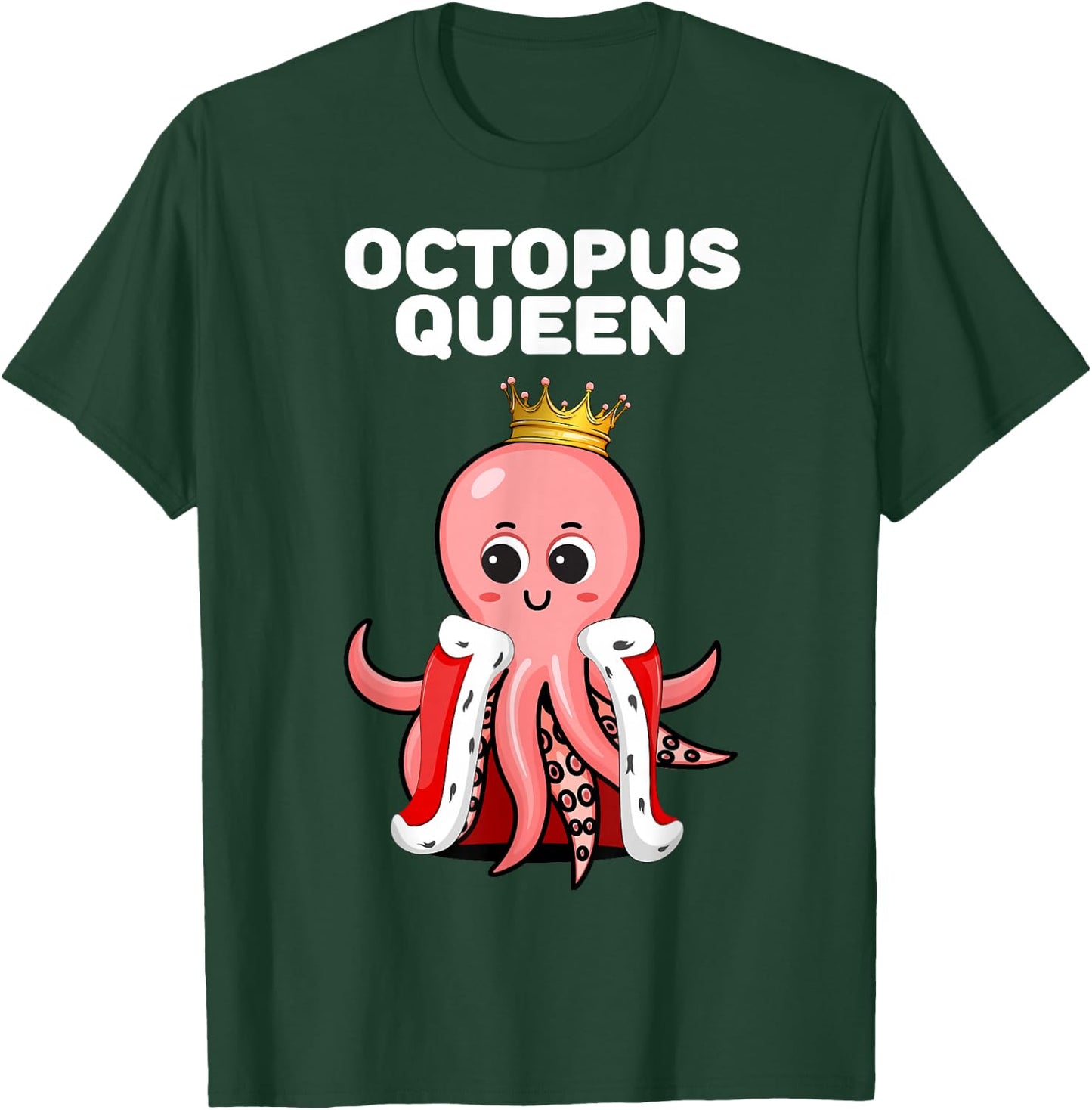 Octopus Queen, Girls' Octopus , Women's Octopus , black T-Shirt - T-Shirt | Forest