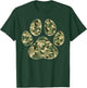 Cute Camo Paw Print Pet Owner Camouflage Paw Print Dog Lover T-Shirt - T-Shirt | Forest