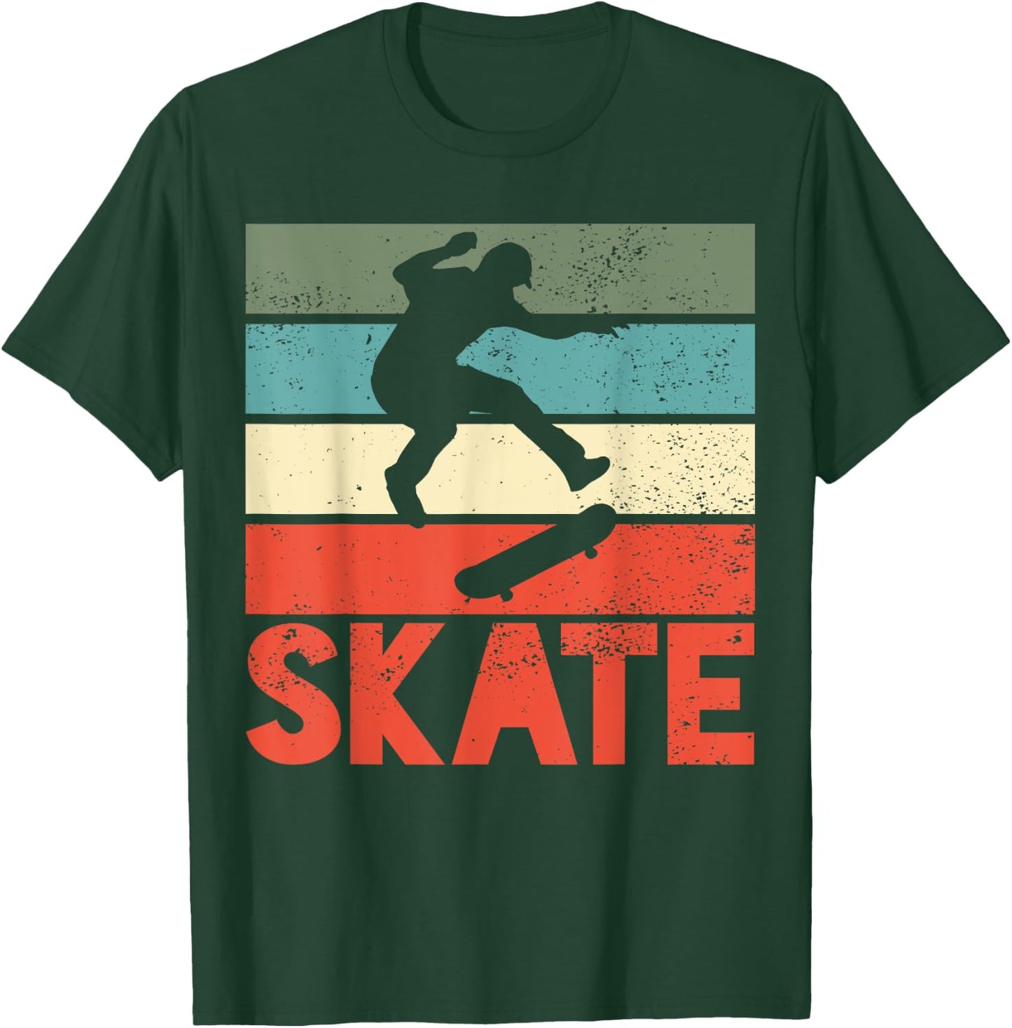 Skate Skateboard Skateboarding Skateboarder Retro Gift T-Shirt - T-Shirt | Forest