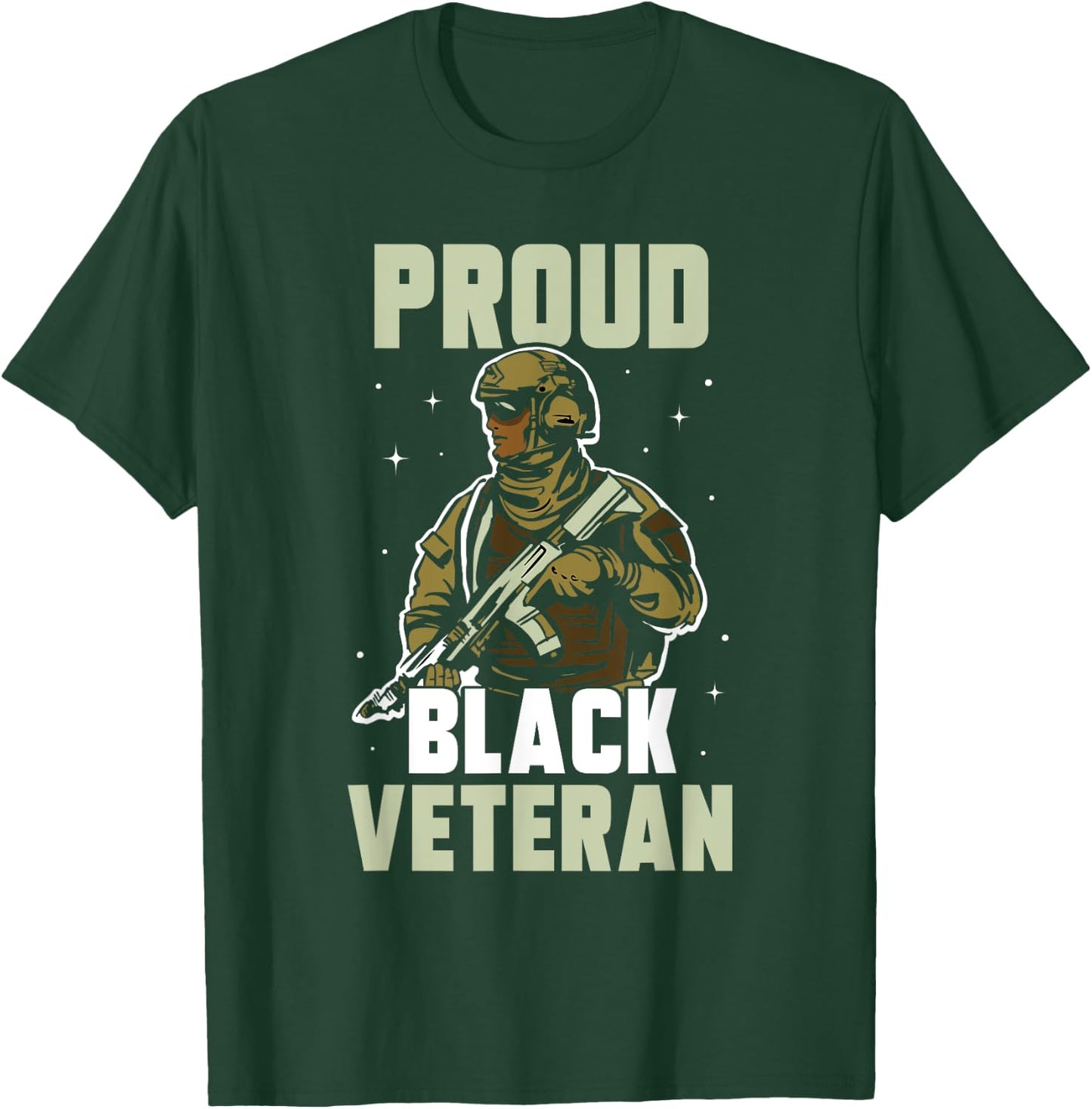Proud Black Veteran Soldier African American Military Us Usa T-Shirt - T-Shirt | Forest