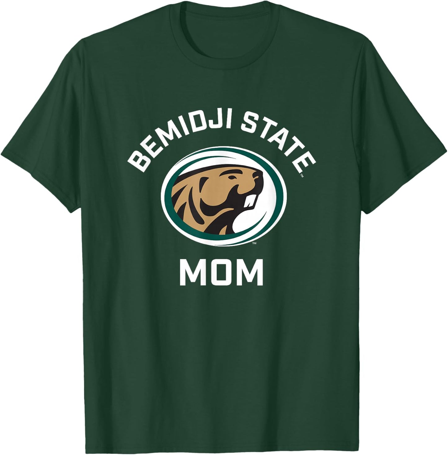 Bemidji State University BSU Beavers Arched Mom T-Shirt - T-Shirt | Forest