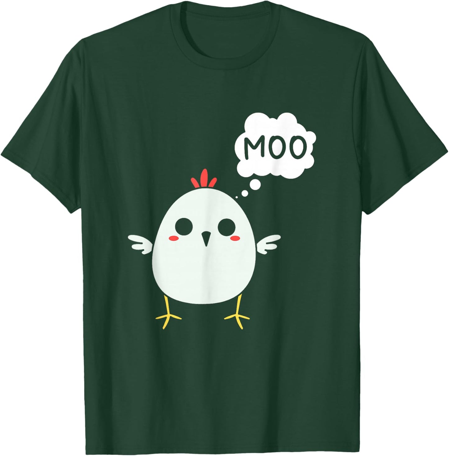 Funny Chicken Says Moo | Cow Chicken Kids T-Shirt - T-Shirt | Forest
