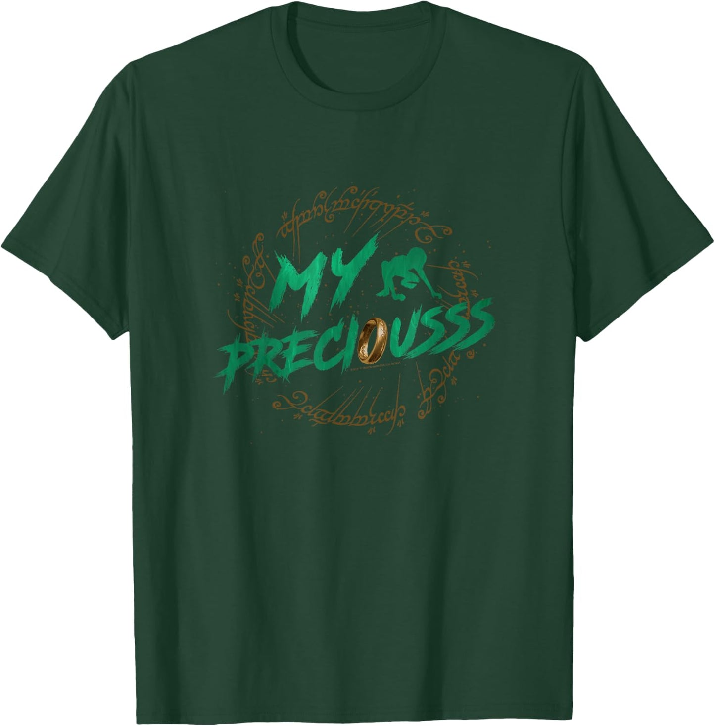 The Lord of the Rings My Precious Gollum Ring Vintage Text T-Shirt - T-Shirt | Forest
