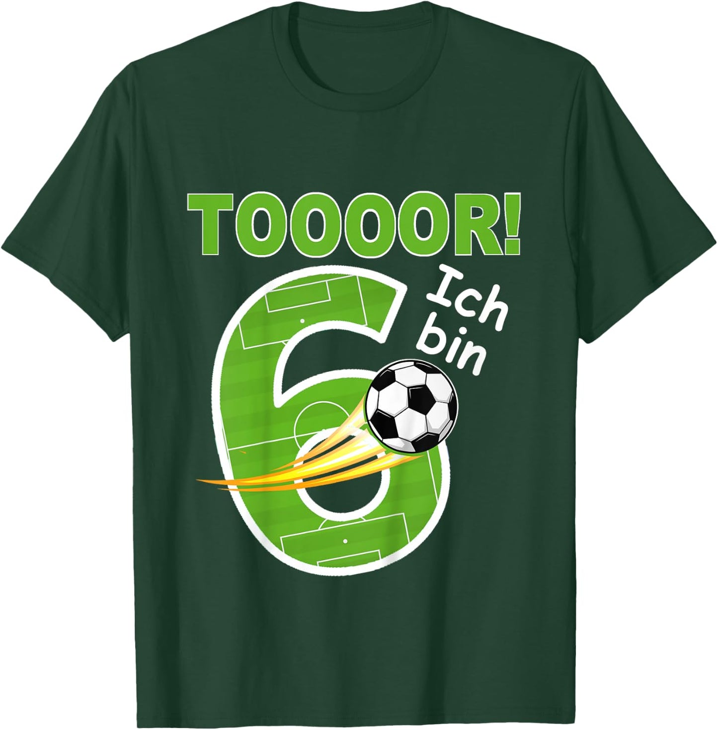 Children's Football Birthday Outfit "Ich bin 6 Jahre ", black T-Shirt - T-Shirt | Forest