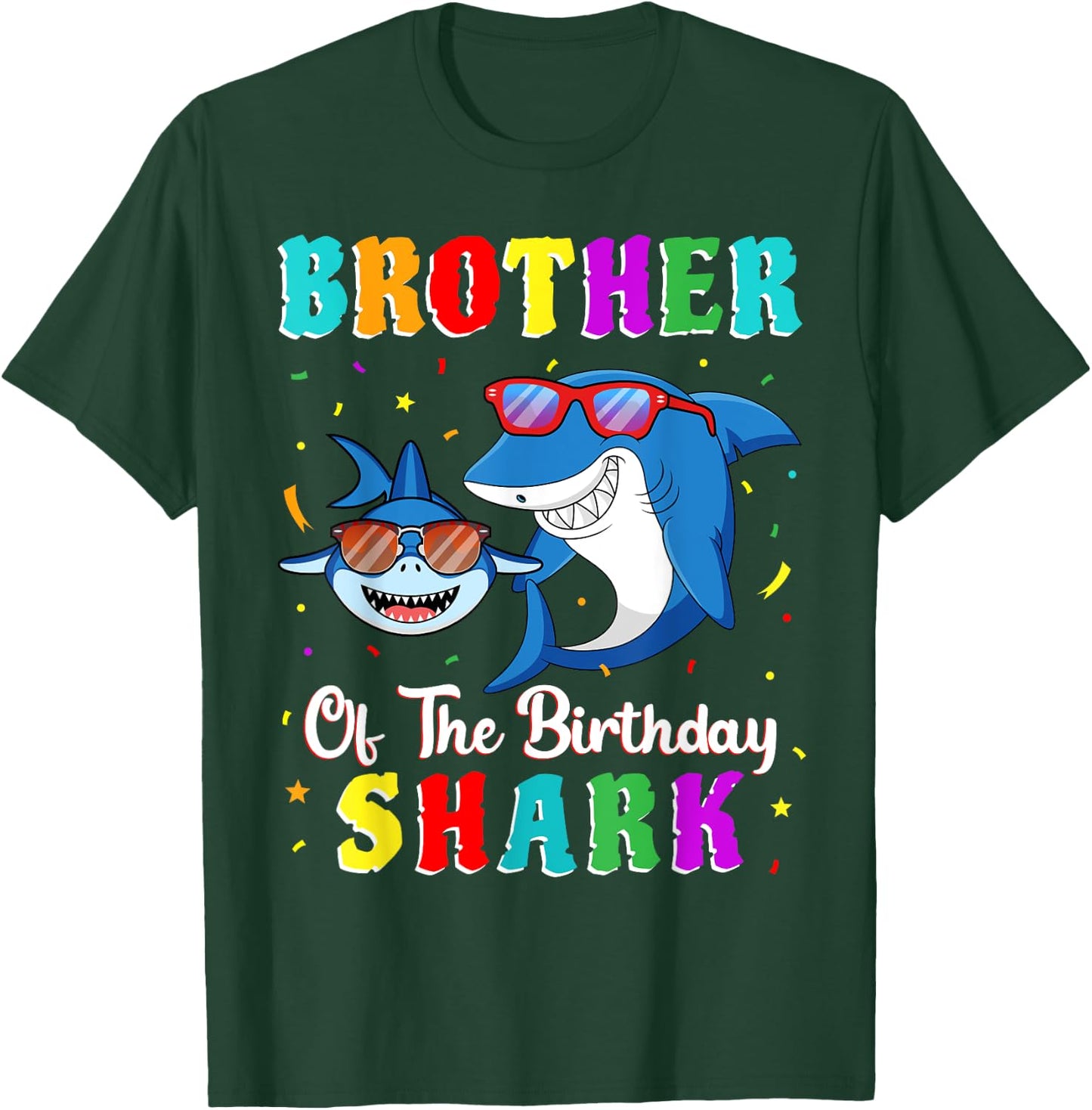 Brother Of The Shark Birthday Family Birthday Little Brother T-Shirt - T-Shirt | Forest