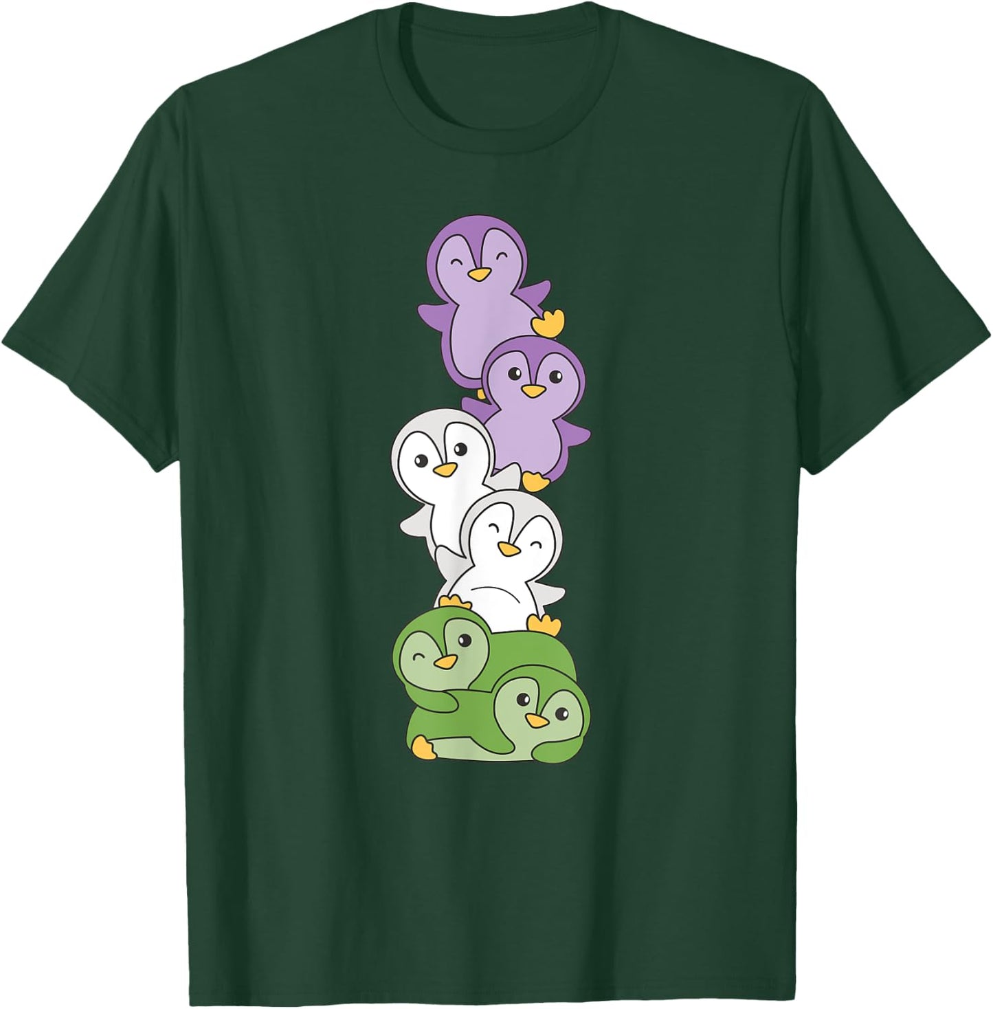 Genderqueer Flag Gay Pride Month Lgbtq Genderqueer Penguin T-Shirt - T-Shirt | Forest