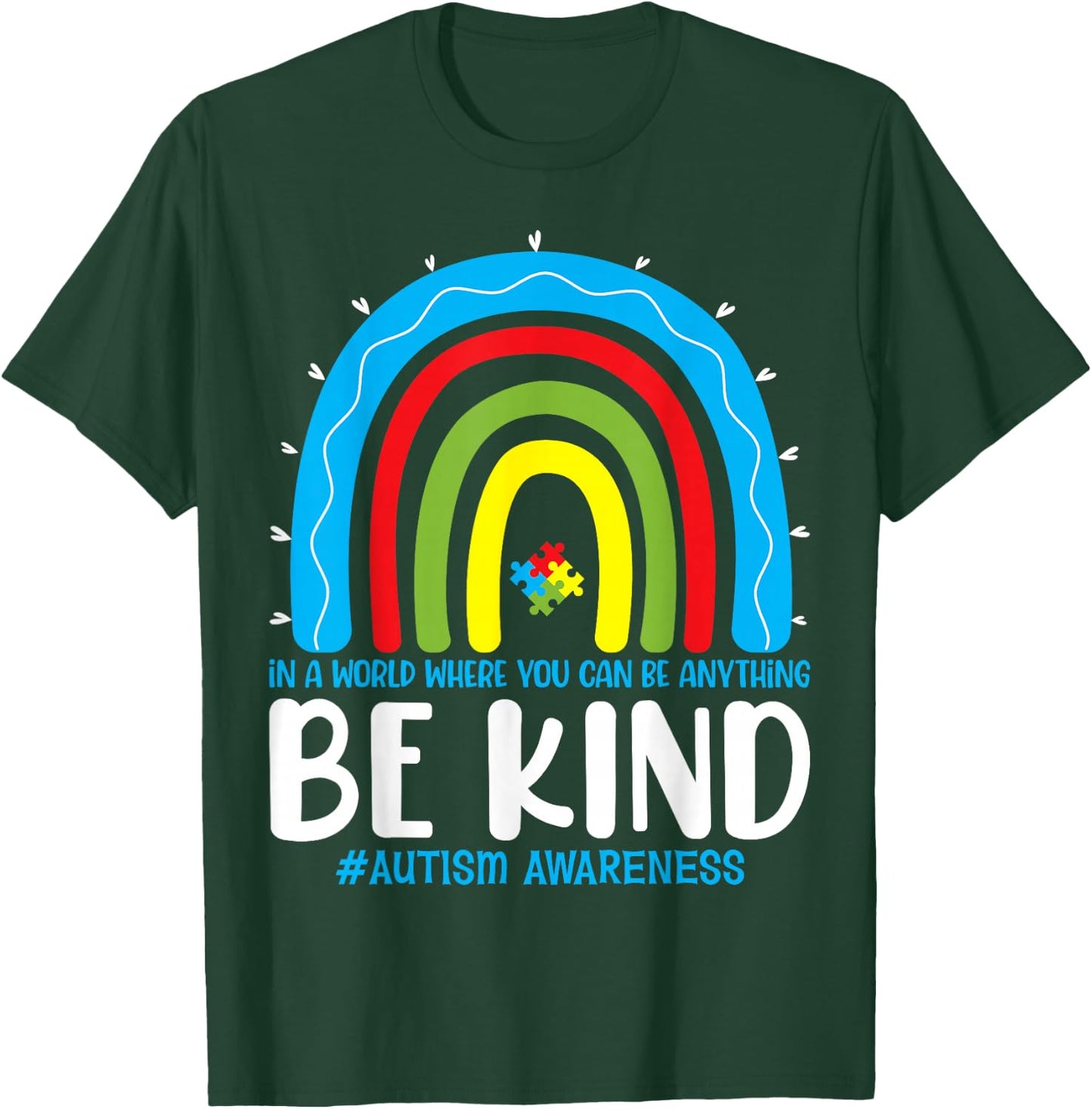 Be Kind Autism Awareness Rainbow Leopard Choose Kindness T-Shirt - T-Shirt | Forest