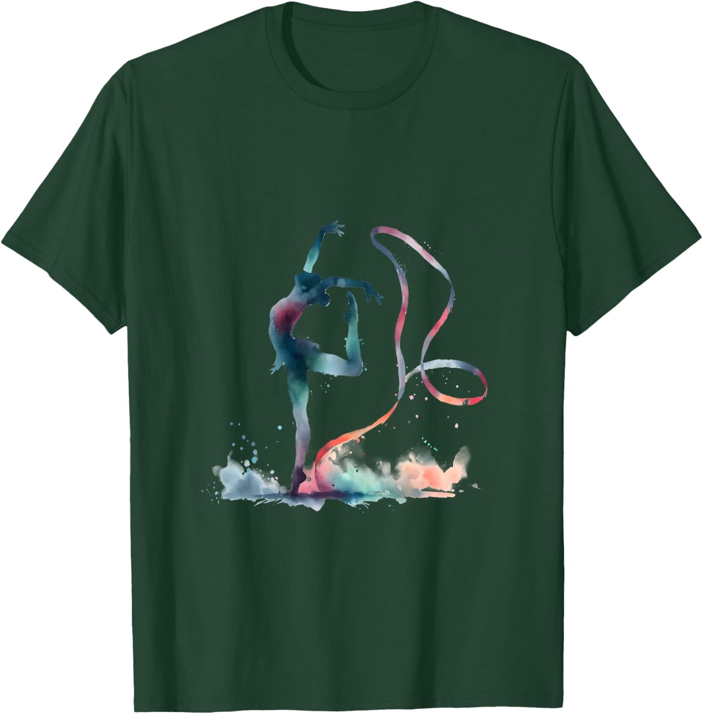 I Love Rhythmic Gymnastics Watercolor GRS Ribbon , white, Female X-Small T-Shirt - T-Shirt | Forest