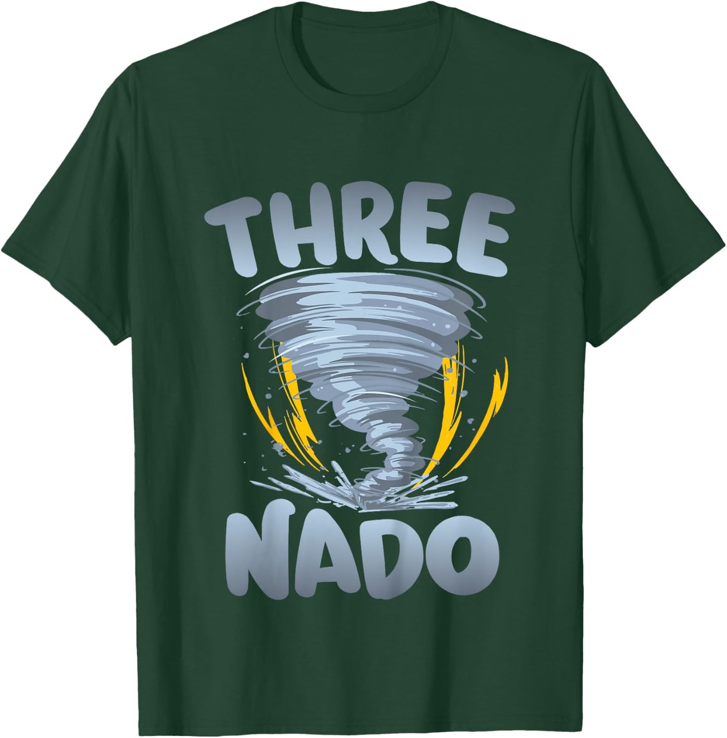 Three-nado Warning 3rd Birthday Tornado Themed Birthday T-Shirt - T-Shirt | Forest